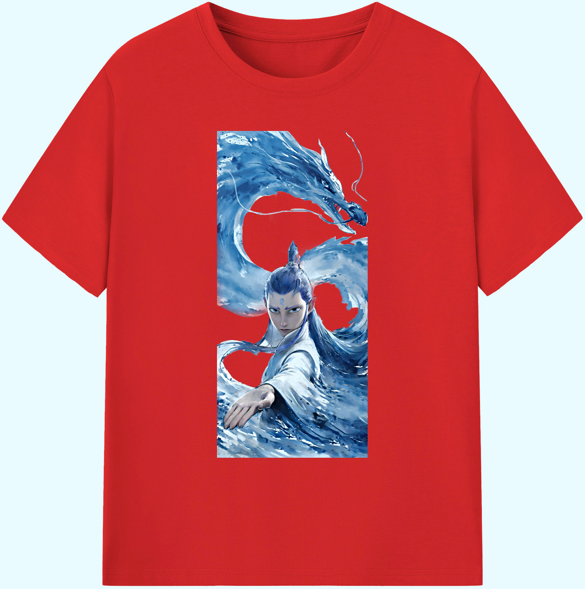 （画像用） Ne Zha 2 ナタ 魔童の大暴れ 綿100％ メンズ半袖Tシャツ｜肌触りやわらか＆通気性
