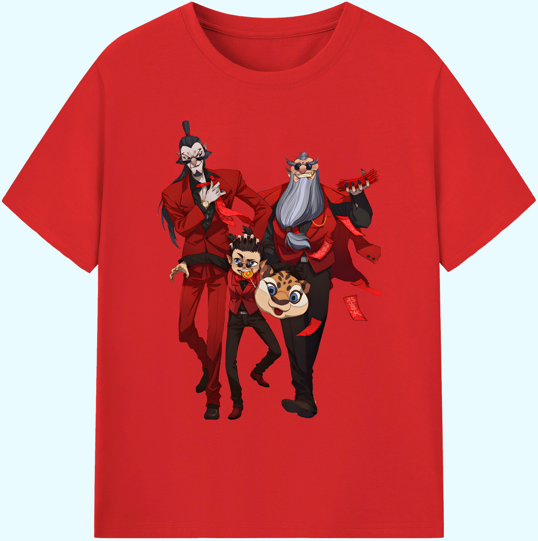 （画像用） Ne Zha 2 ナタ 魔童の大暴れ 綿100％ メンズ半袖Tシャツ｜肌触りやわらか＆通気性