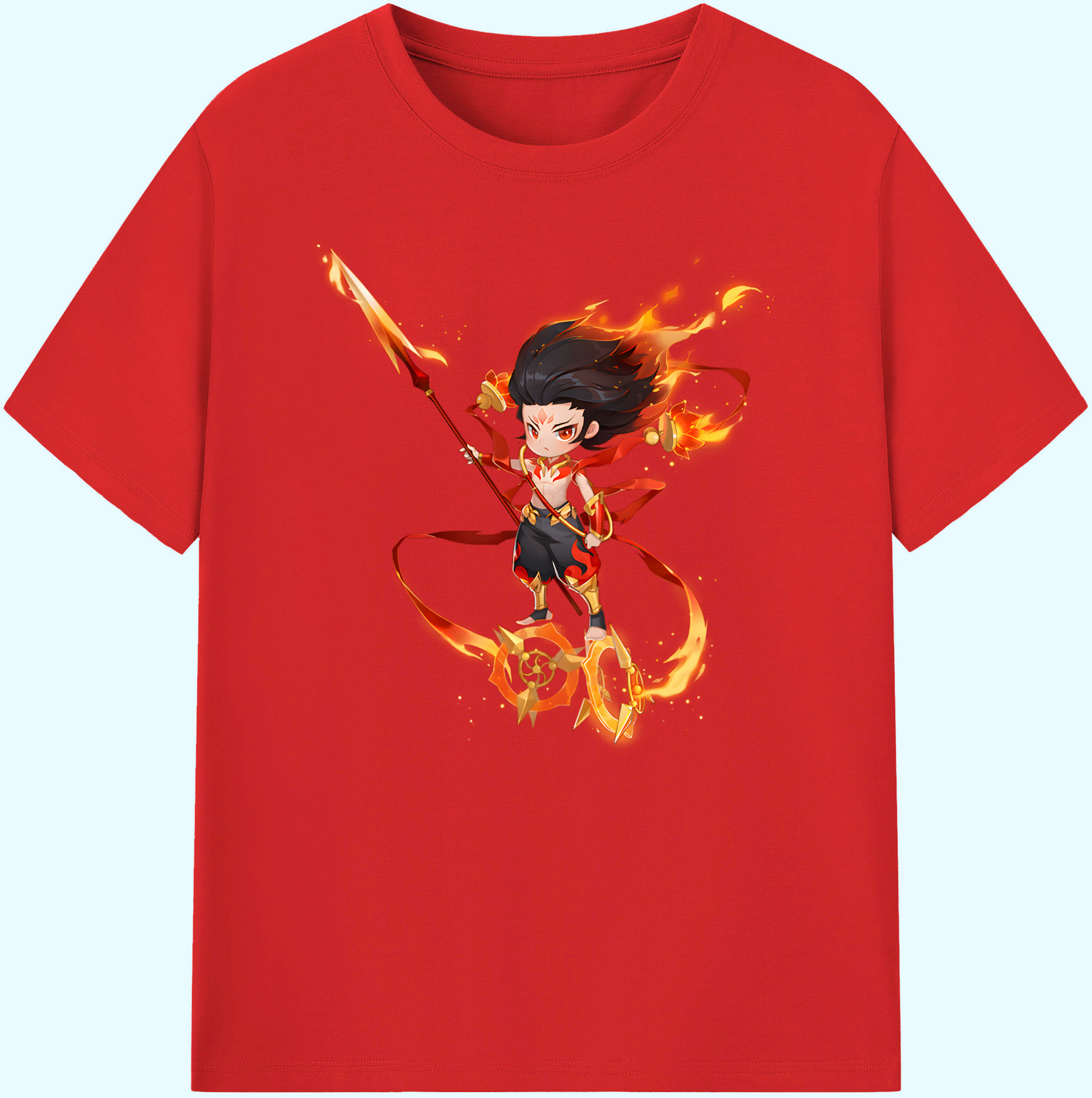 （画像用） Ne Zha 2 ナタ 魔童の大暴れ 綿100％ メンズ半袖Tシャツ｜肌触りやわらか＆通気性