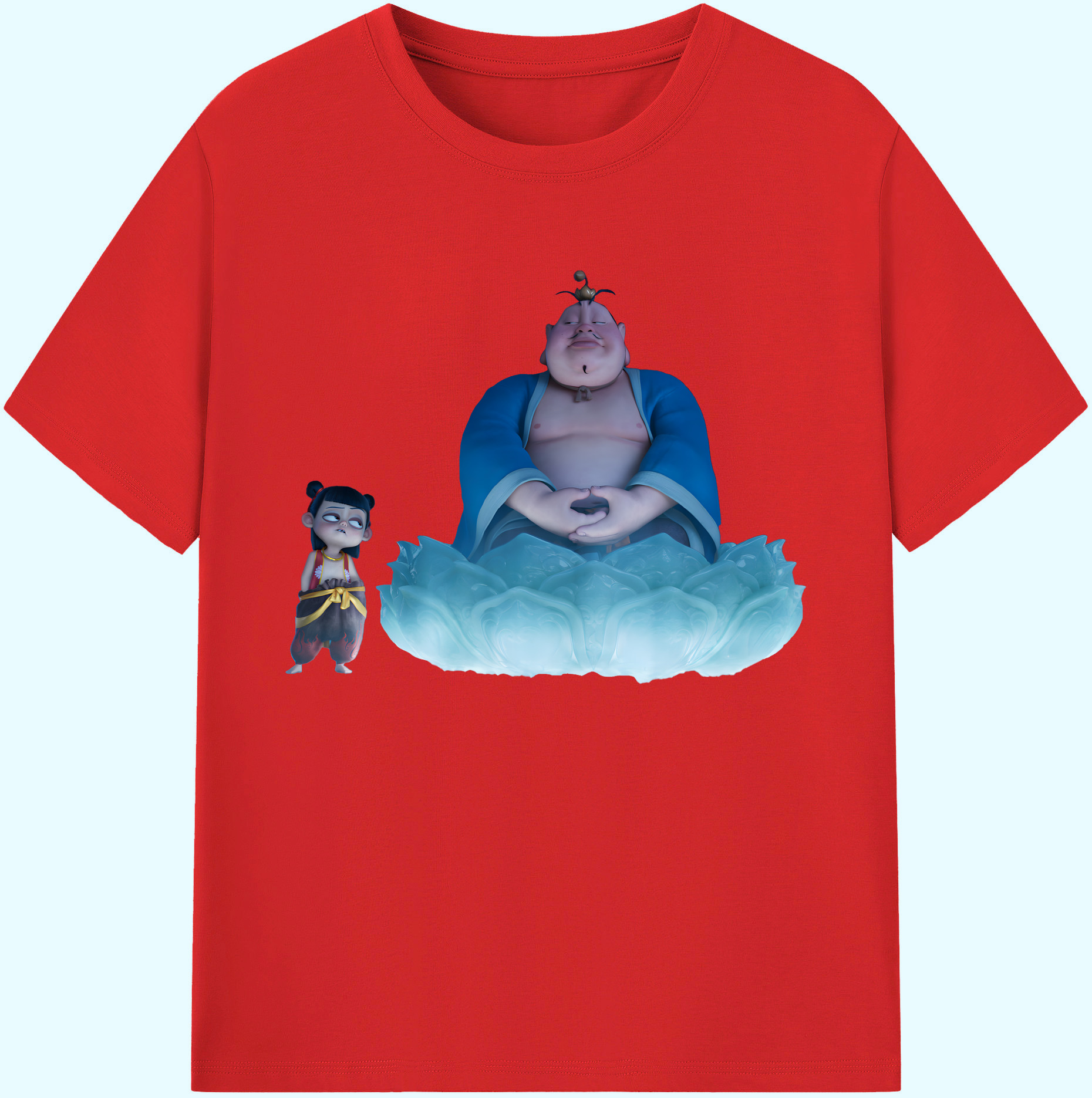 （画像用） Ne Zha 2 ナタ 魔童の大暴れ 綿100％ メンズ半袖Tシャツ｜肌触りやわらか＆通気性
