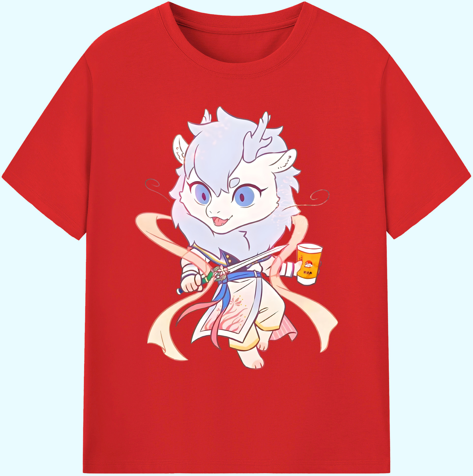 （画像用） Ne Zha 2 ナタ 魔童の大暴れ 綿100％ メンズ半袖Tシャツ｜肌触りやわらか＆通気性