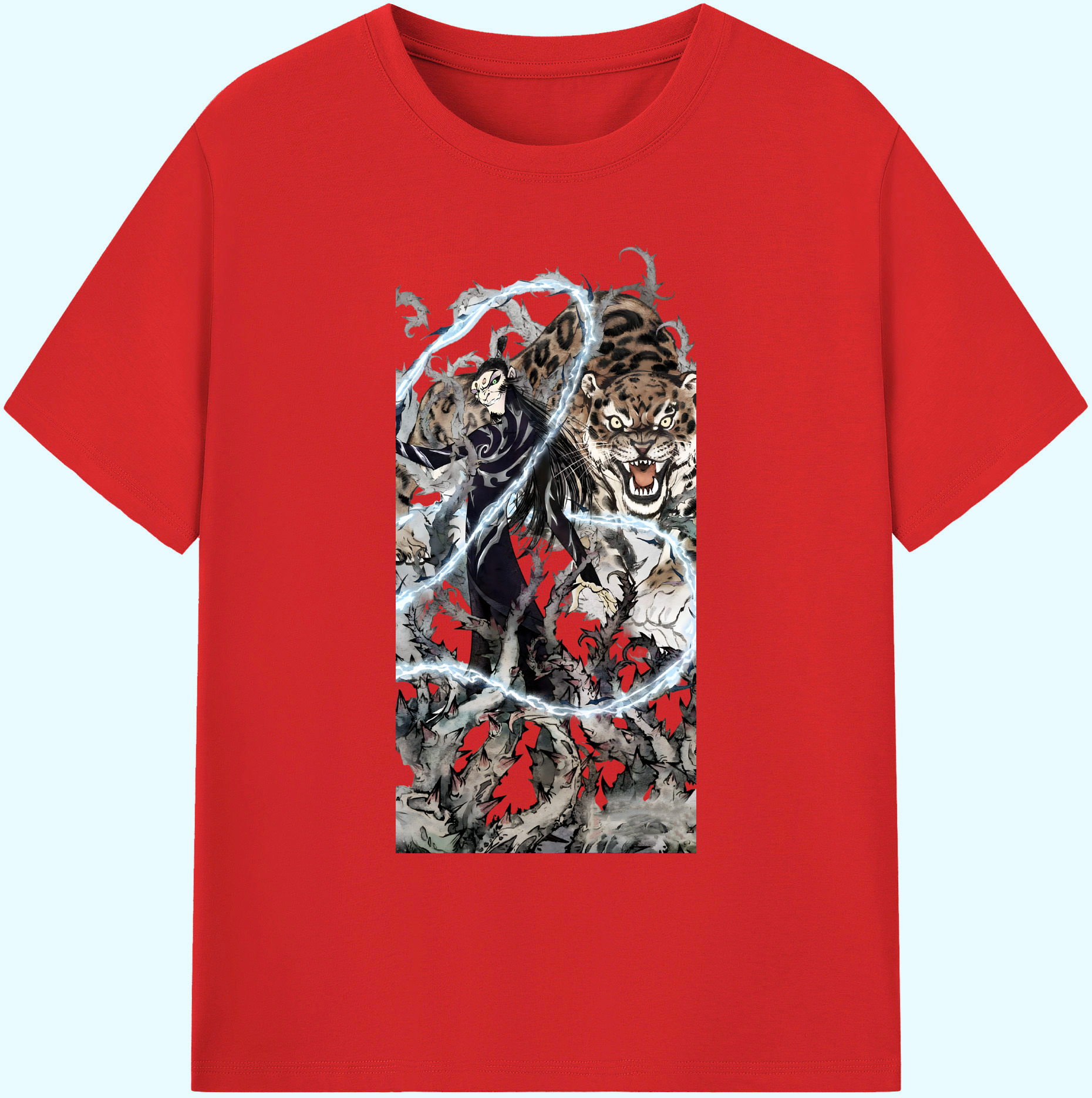 （画像用） Ne Zha 2 ナタ 魔童の大暴れ 綿100％ メンズ半袖Tシャツ｜肌触りやわらか＆通気性