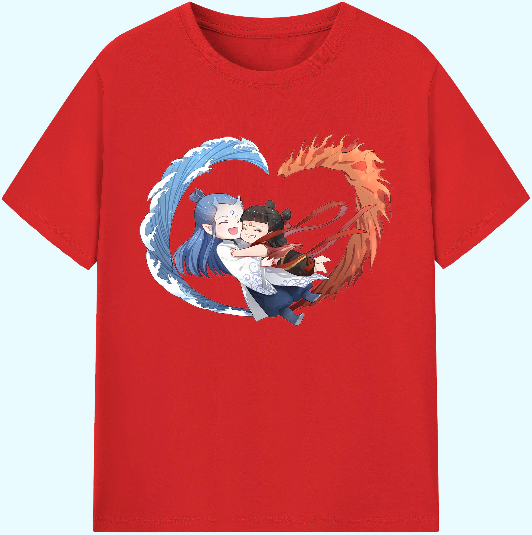 （画像用） Ne Zha 2 ナタ 魔童の大暴れ 綿100％ メンズ半袖Tシャツ｜肌触りやわらか＆通気性