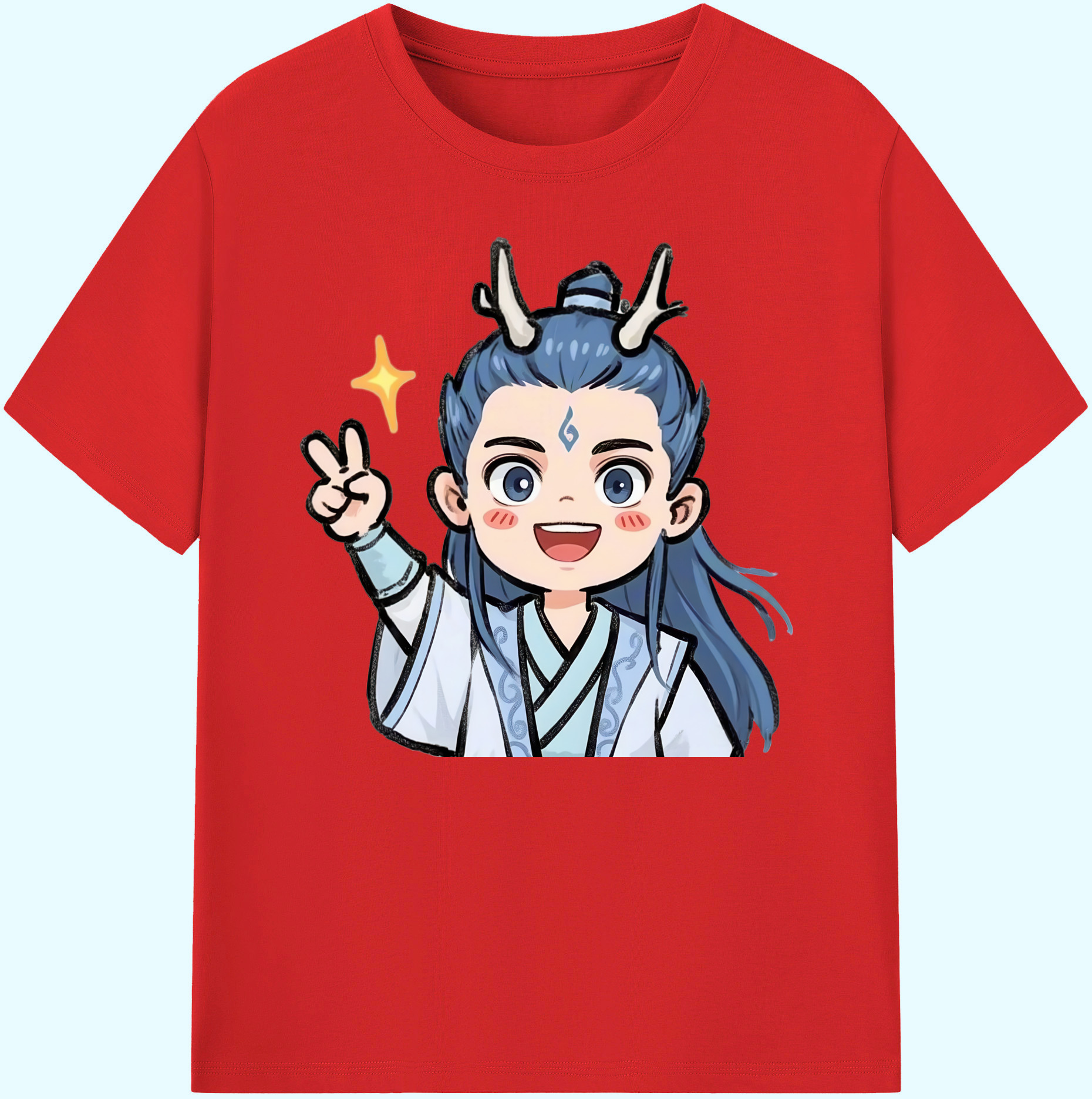 （画像用） Ne Zha 2 ナタ 魔童の大暴れ 綿100％ メンズ半袖Tシャツ｜肌触りやわらか＆通気性
