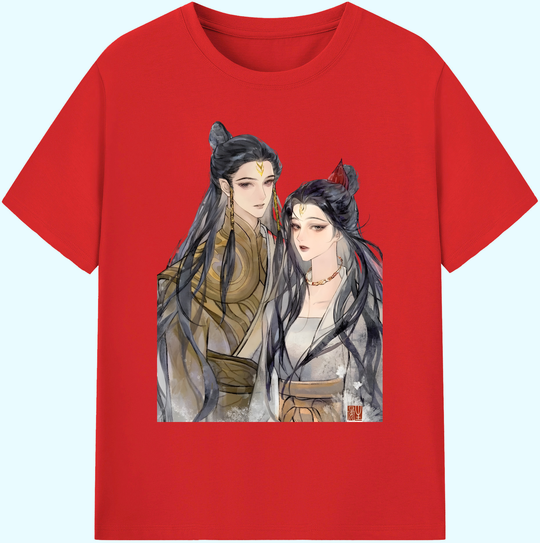 （画像用） Ne Zha 2 ナタ 魔童の大暴れ 綿100％ メンズ半袖Tシャツ｜肌触りやわらか＆通気性