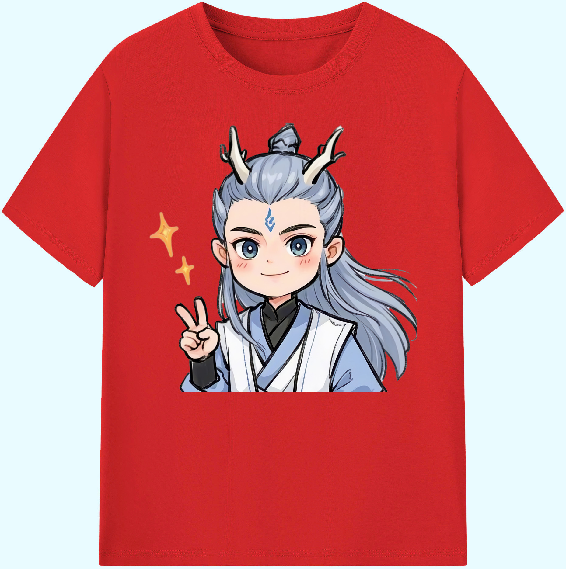 （画像用） Ne Zha 2 ナタ 魔童の大暴れ 綿100％ メンズ半袖Tシャツ｜肌触りやわらか＆通気性