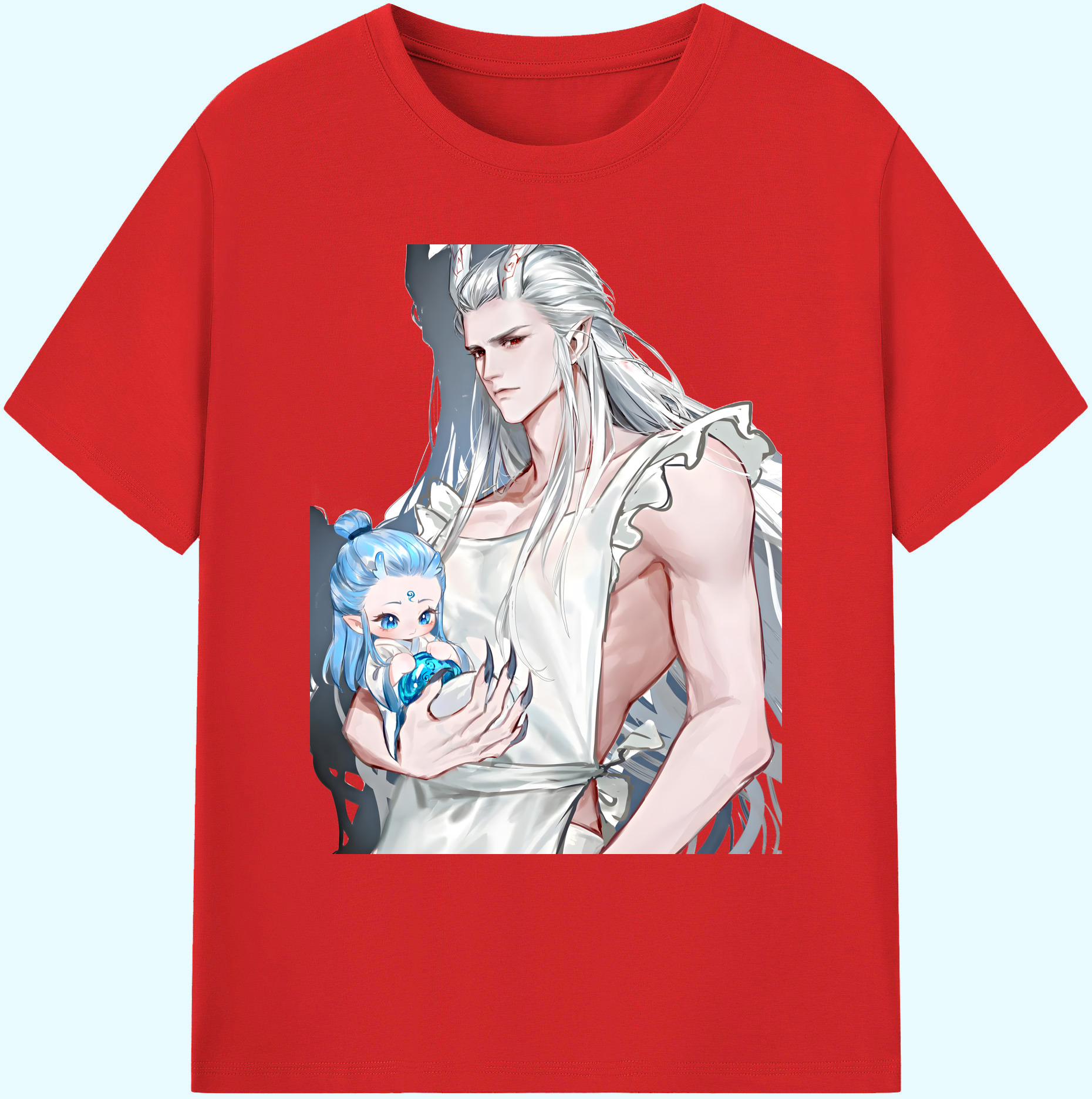 （画像用） Ne Zha 2 ナタ 魔童の大暴れ 綿100％ メンズ半袖Tシャツ｜肌触りやわらか＆通気性