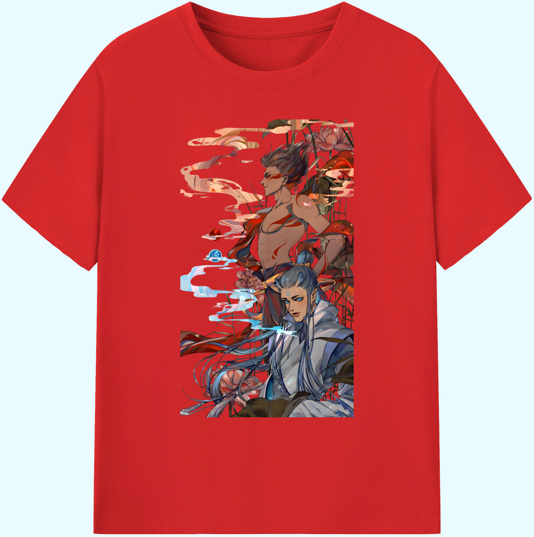 （画像用） Ne Zha 2 ナタ 魔童の大暴れ 綿100％ メンズ半袖Tシャツ｜肌触りやわらか＆通気性