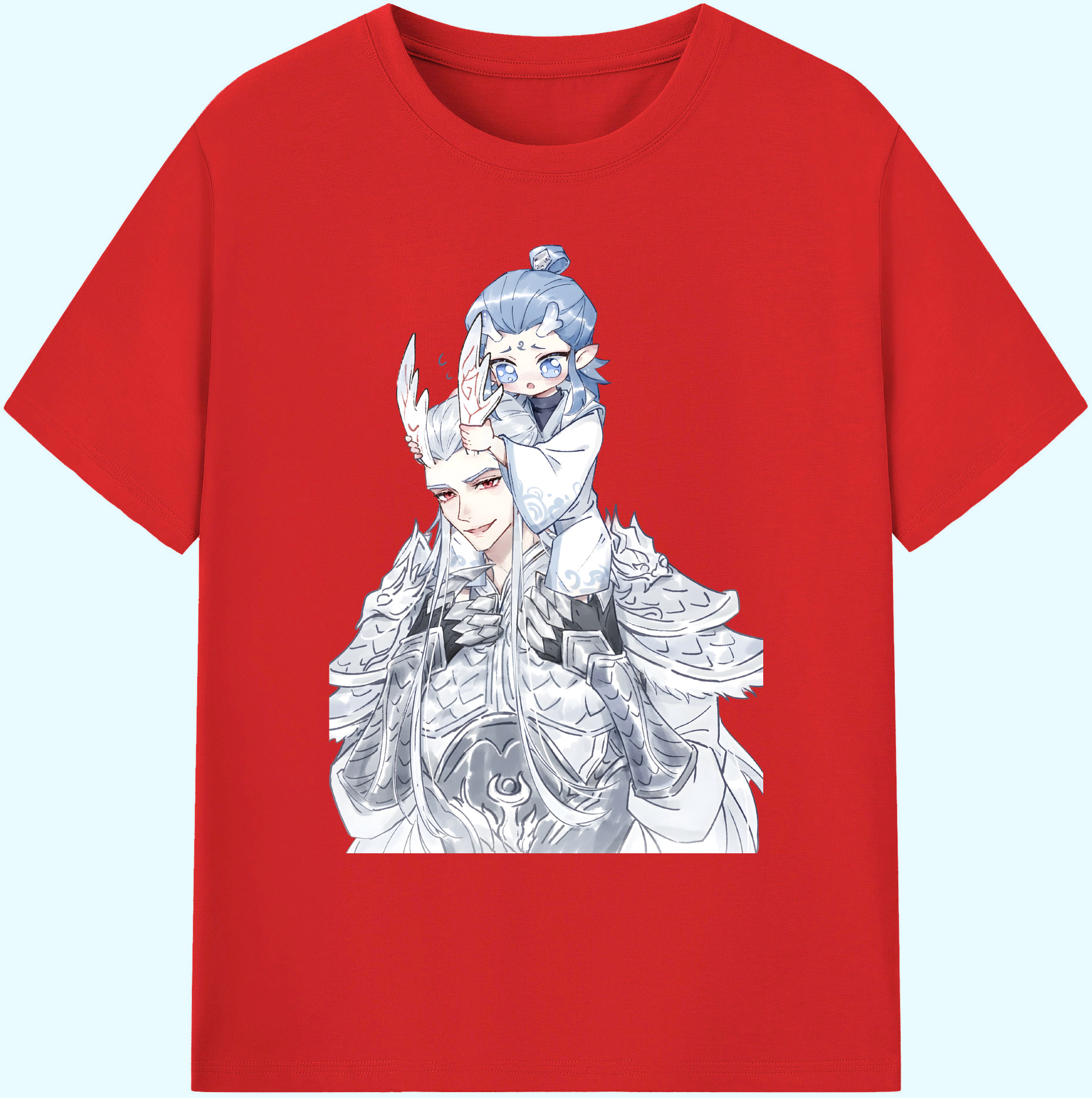 （画像用） Ne Zha 2 ナタ 魔童の大暴れ 綿100％ メンズ半袖Tシャツ｜肌触りやわらか＆通気性