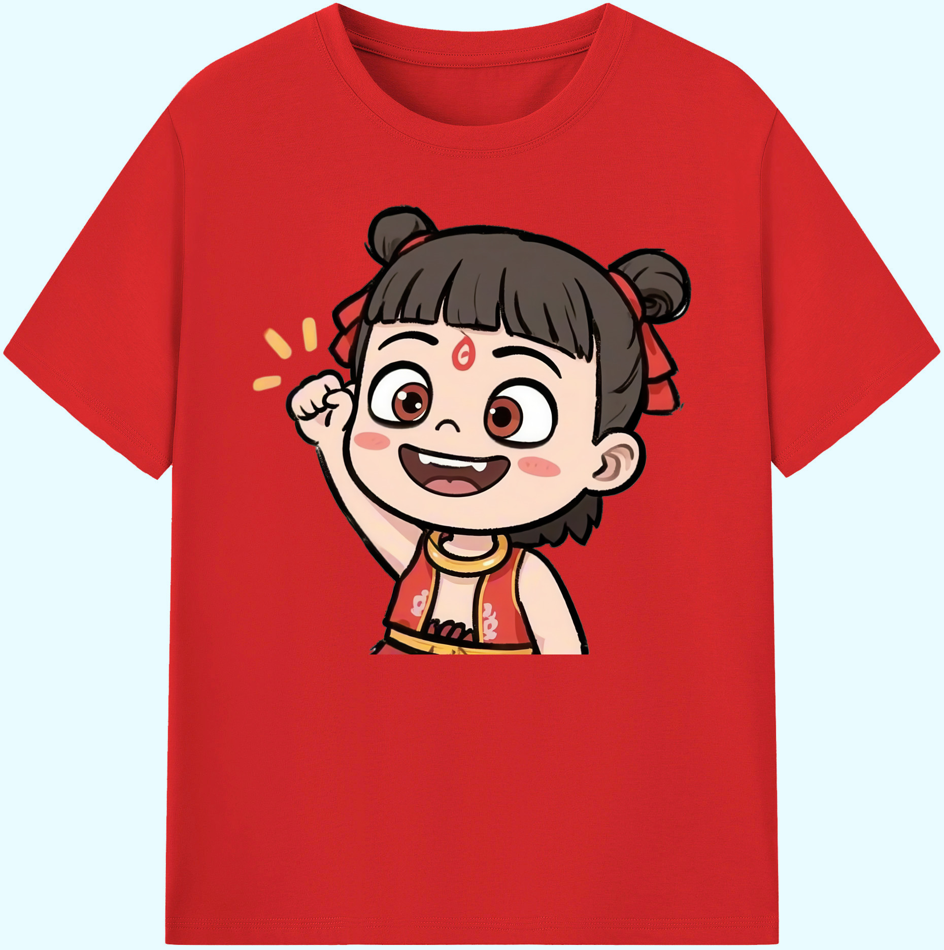 （画像用） Ne Zha 2 ナタ 魔童の大暴れ 綿100％ メンズ半袖Tシャツ｜肌触りやわらか＆通気性