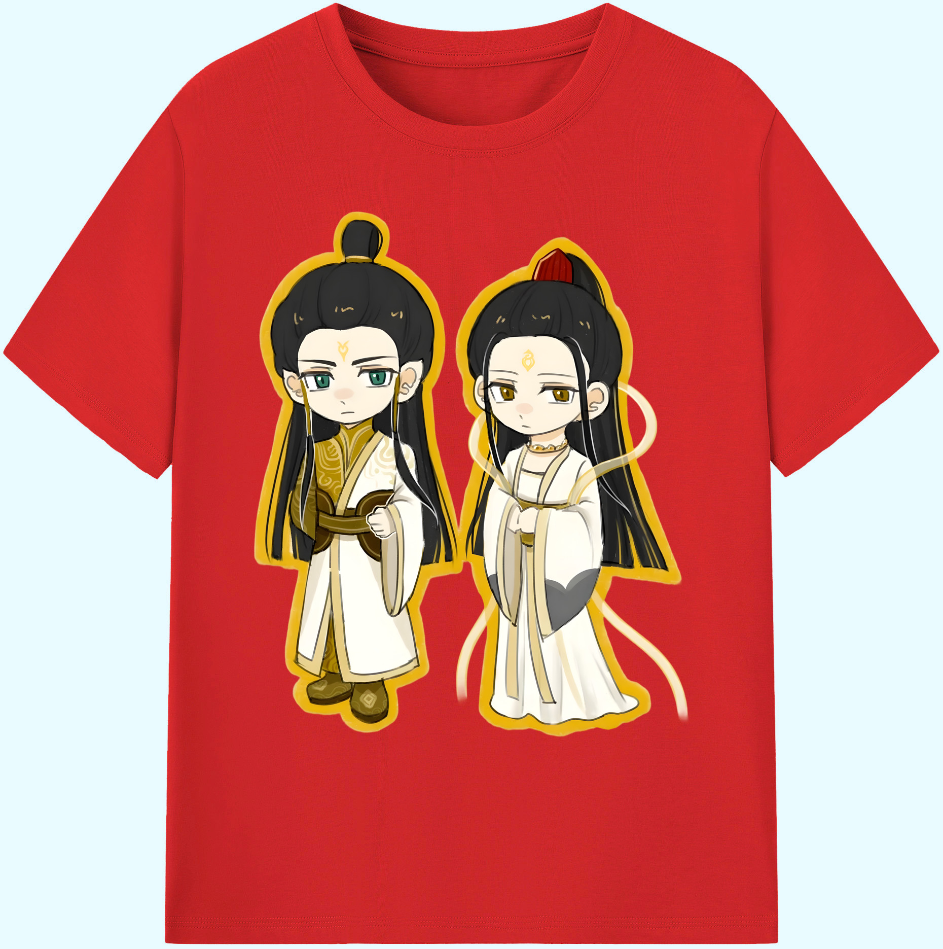 （画像用） Ne Zha 2 ナタ 魔童の大暴れ 綿100％ メンズ半袖Tシャツ｜肌触りやわらか＆通気性