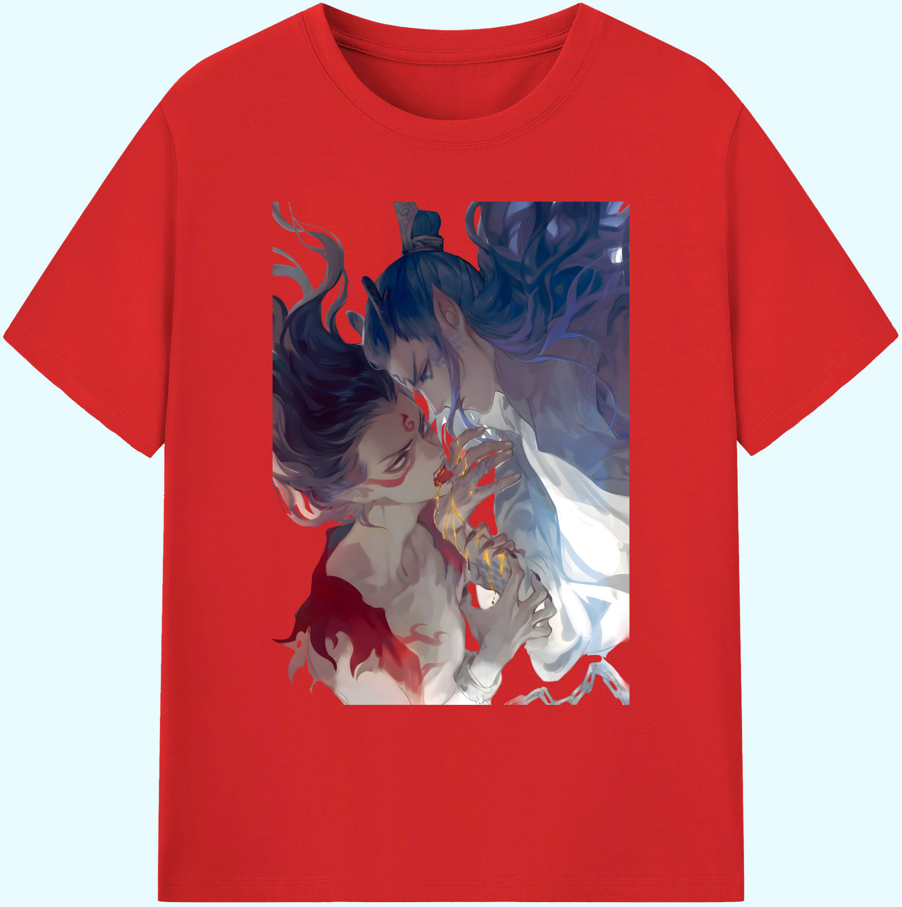 （画像用） Ne Zha 2 ナタ 魔童の大暴れ 綿100％ メンズ半袖Tシャツ｜肌触りやわらか＆通気性
