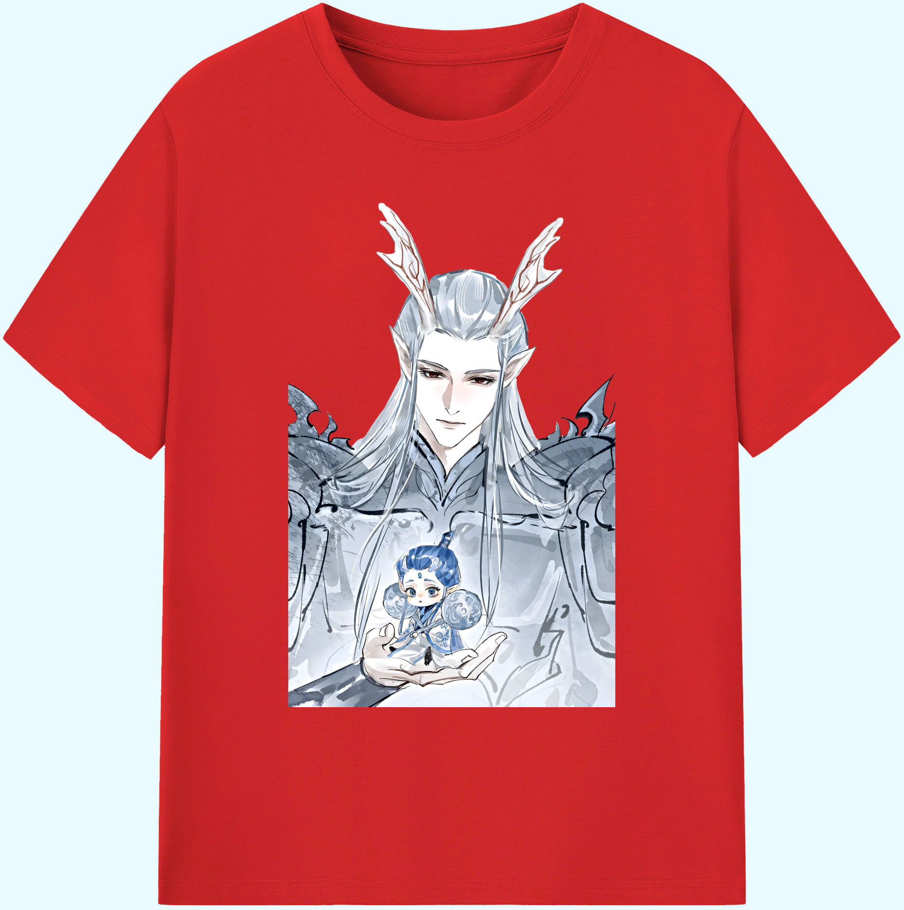 （画像用） Ne Zha 2 ナタ 魔童の大暴れ 綿100％ メンズ半袖Tシャツ｜肌触りやわらか＆通気性