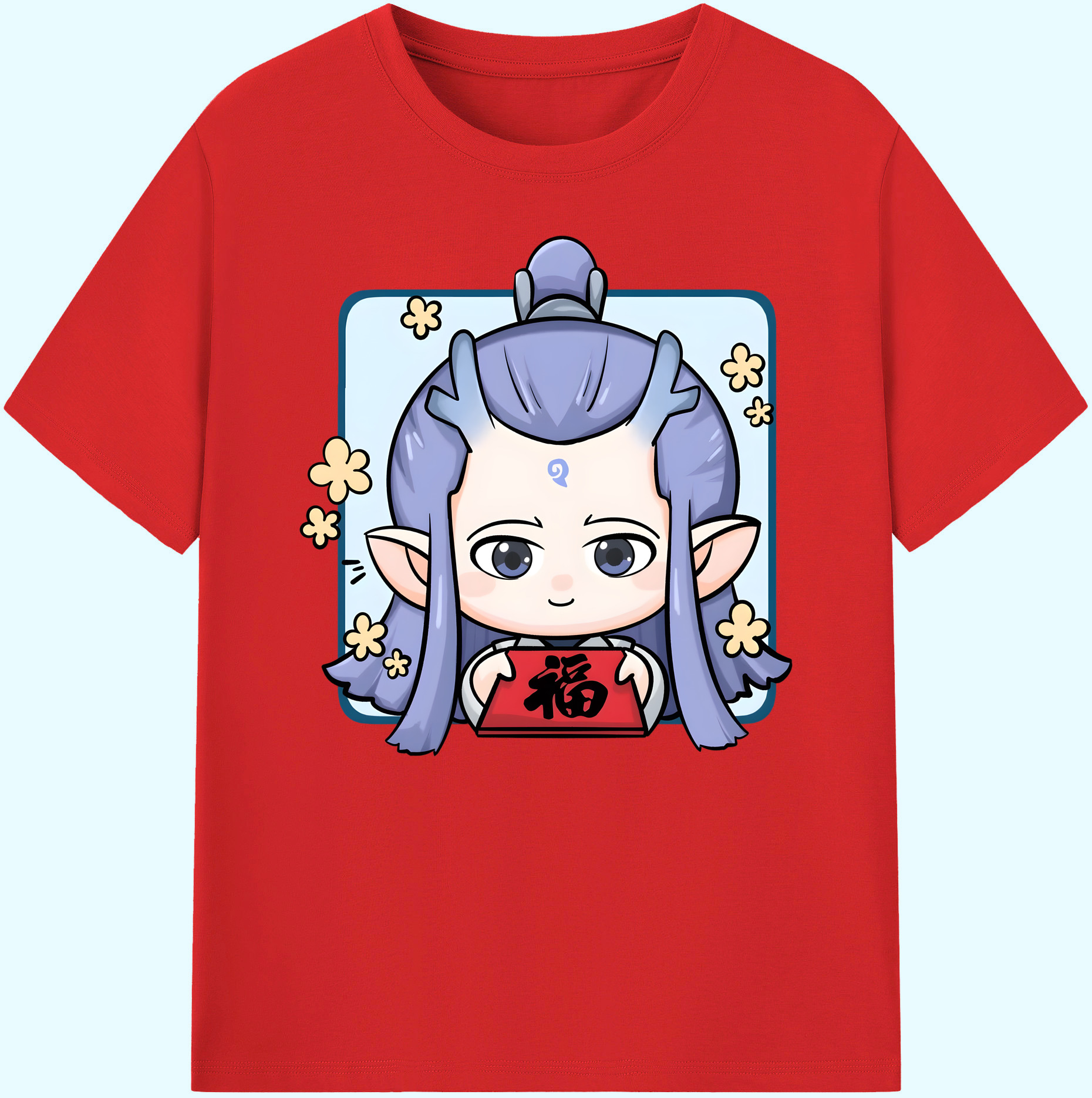 （画像用） Ne Zha 2 ナタ 魔童の大暴れ 綿100％ メンズ半袖Tシャツ｜肌触りやわらか＆通気性