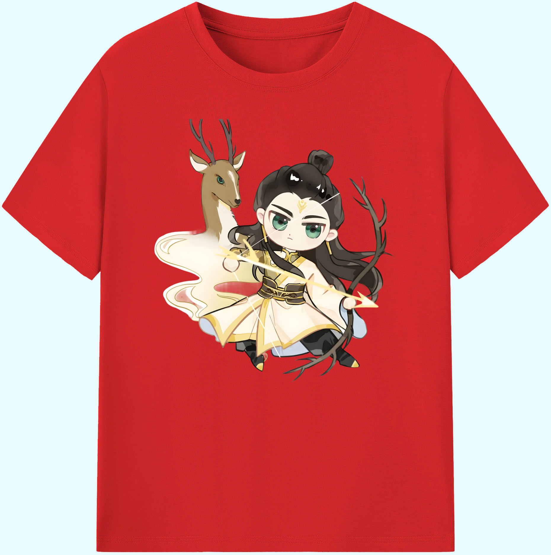 （画像用） Ne Zha 2 ナタ 魔童の大暴れ 綿100％ メンズ半袖Tシャツ｜肌触りやわらか＆通気性