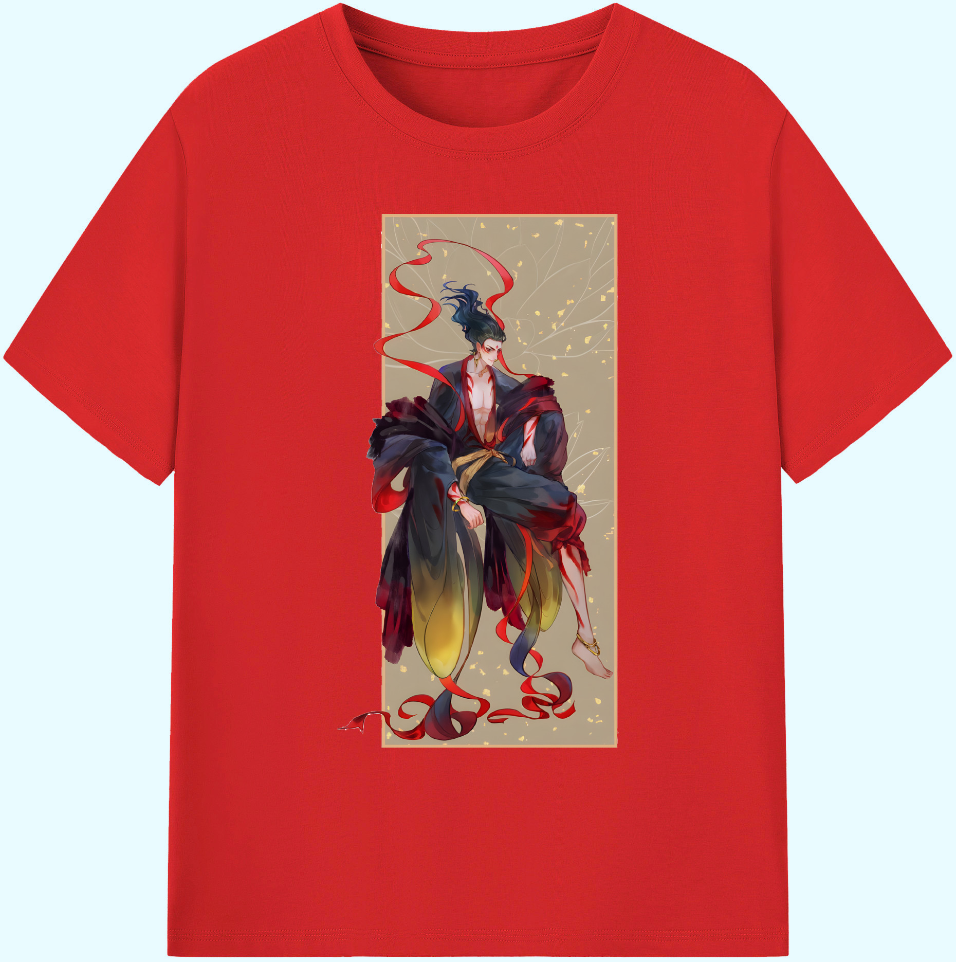 （画像用） Ne Zha 2 ナタ 魔童の大暴れ 綿100％ メンズ半袖Tシャツ｜肌触りやわらか＆通気性