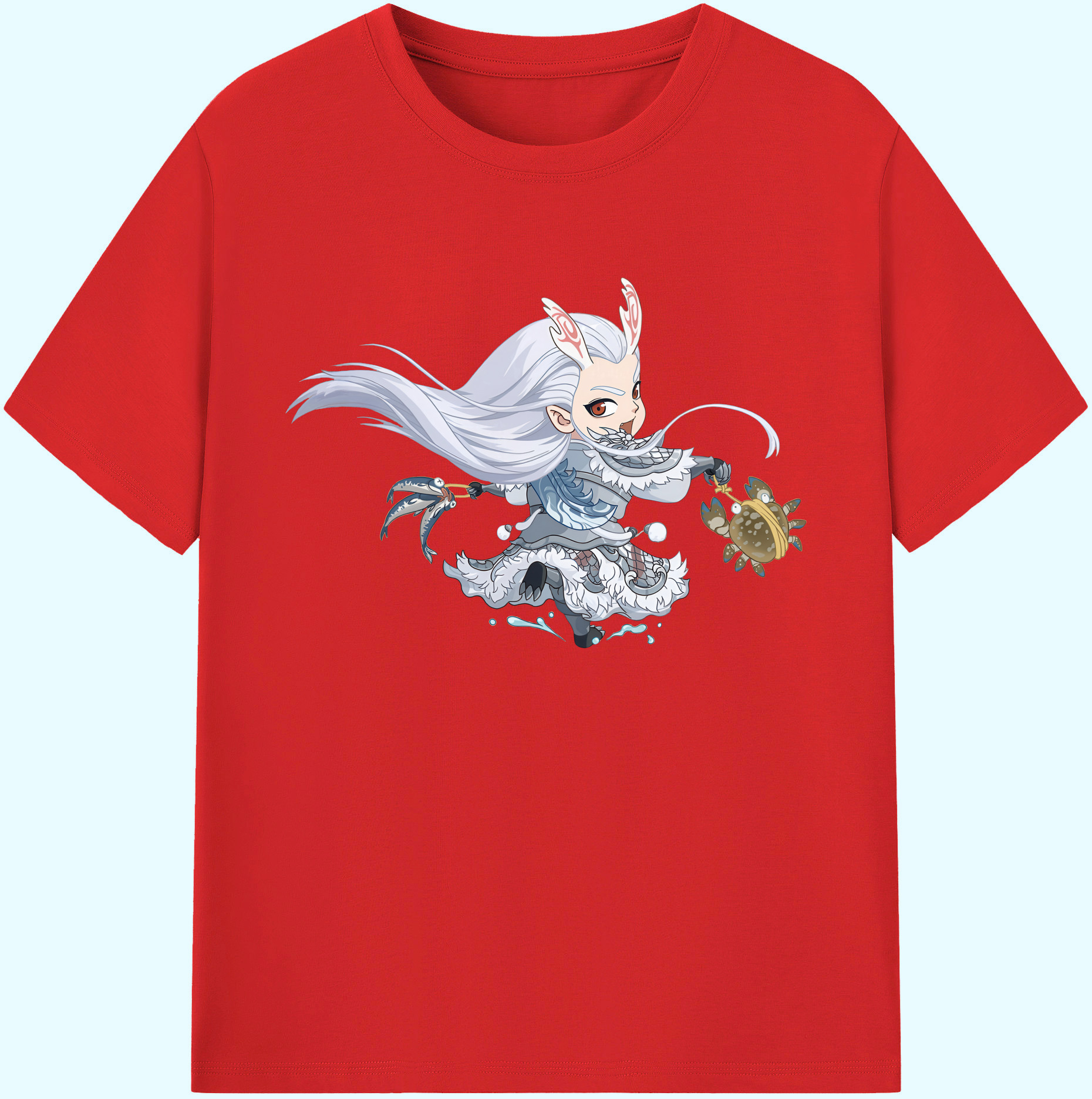 （画像用） Ne Zha 2 ナタ 魔童の大暴れ 綿100％ メンズ半袖Tシャツ｜肌触りやわらか＆通気性