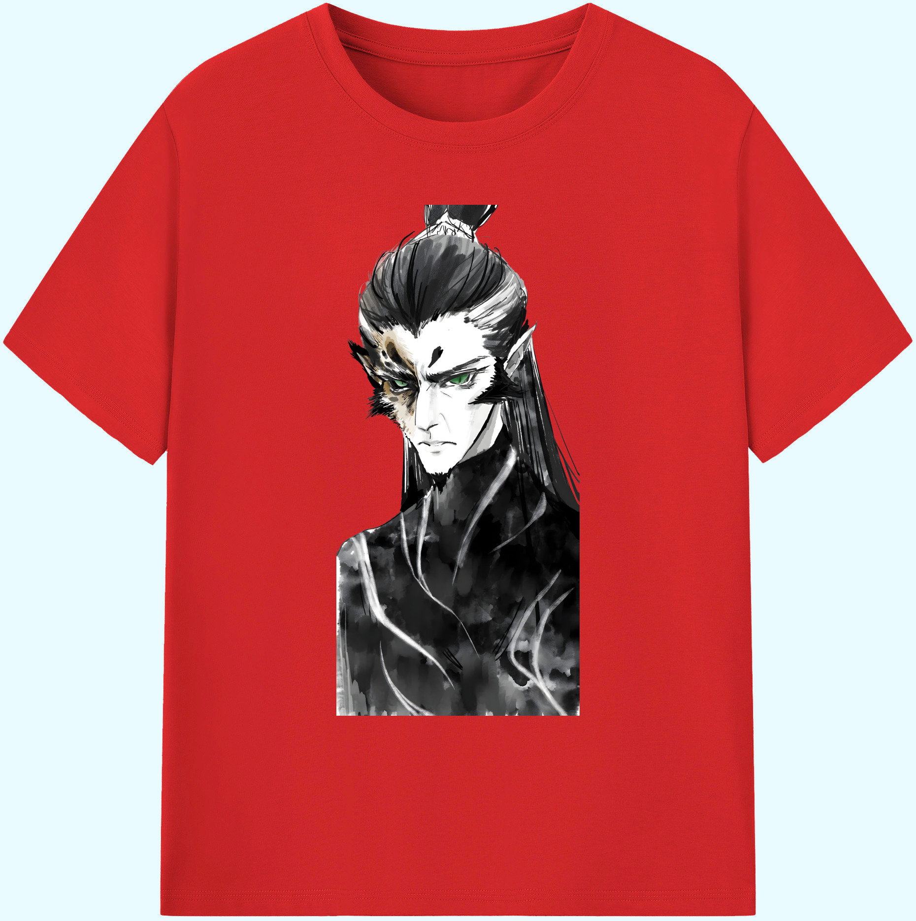 （画像用） Ne Zha 2 ナタ 魔童の大暴れ 綿100％ メンズ半袖Tシャツ｜肌触りやわらか＆通気性
