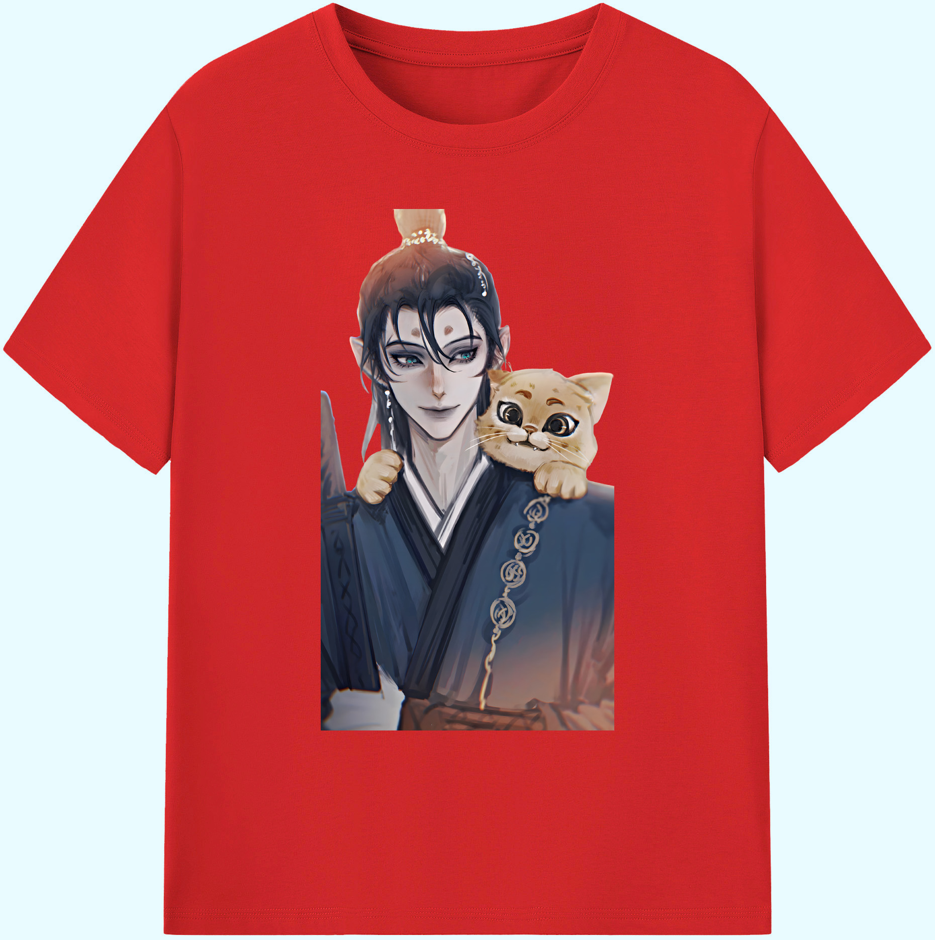 （画像用） Ne Zha 2 ナタ 魔童の大暴れ 綿100％ メンズ半袖Tシャツ｜肌触りやわらか＆通気性