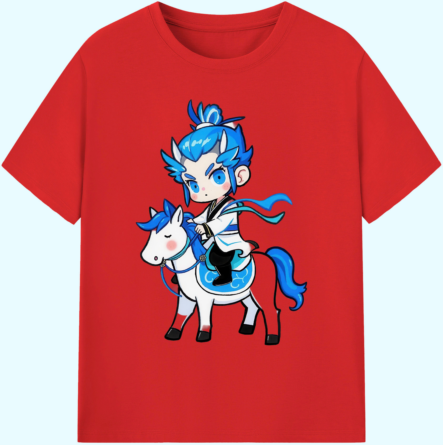 （画像用） Ne Zha 2 ナタ 魔童の大暴れ 綿100％ メンズ半袖Tシャツ｜肌触りやわらか＆通気性
