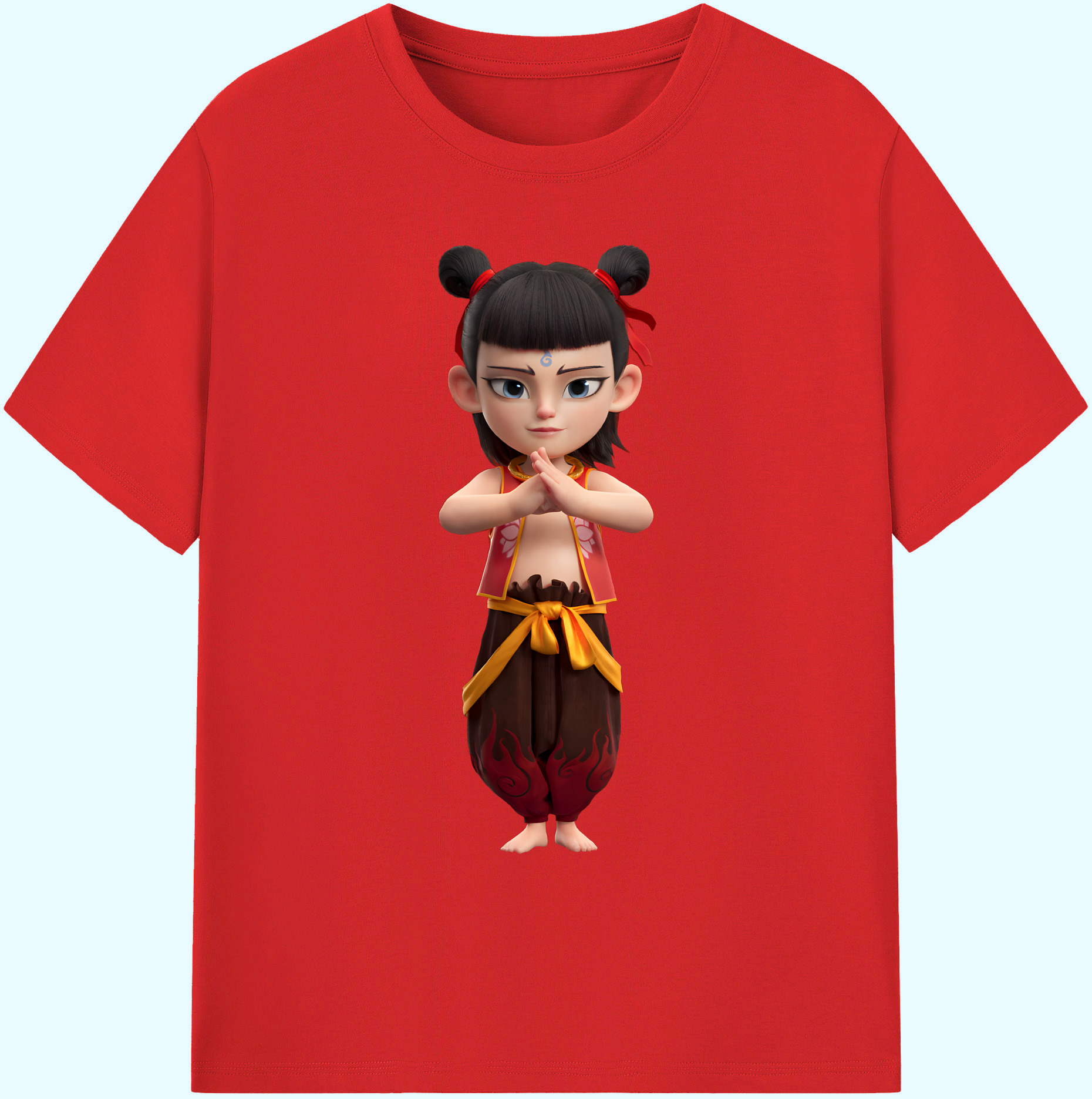 （画像用） Ne Zha 2 ナタ 魔童の大暴れ 綿100％ メンズ半袖Tシャツ｜肌触りやわらか＆通気性