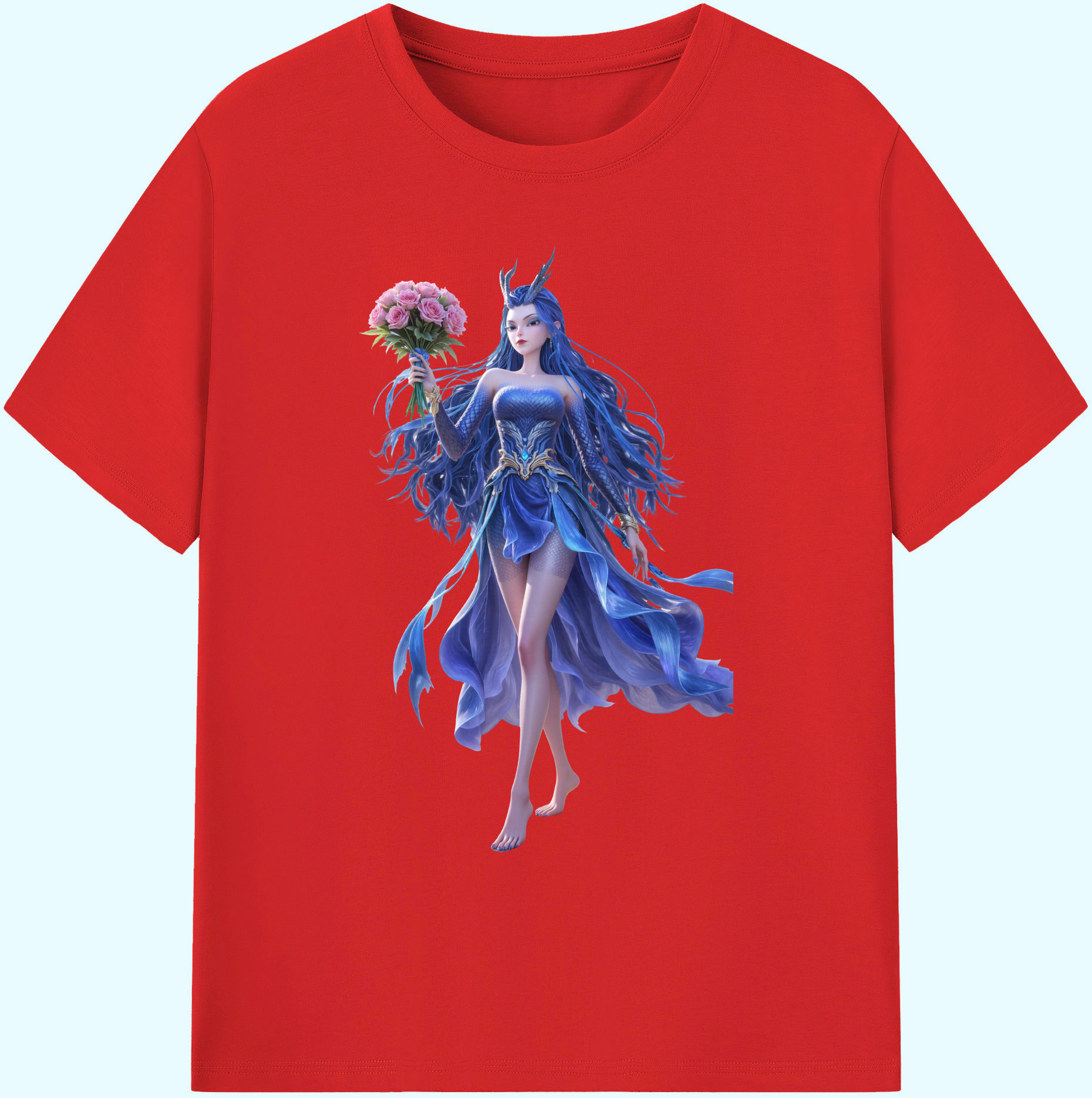 （画像用） Ne Zha 2 ナタ 魔童の大暴れ 綿100％ メンズ半袖Tシャツ｜肌触りやわらか＆通気性
