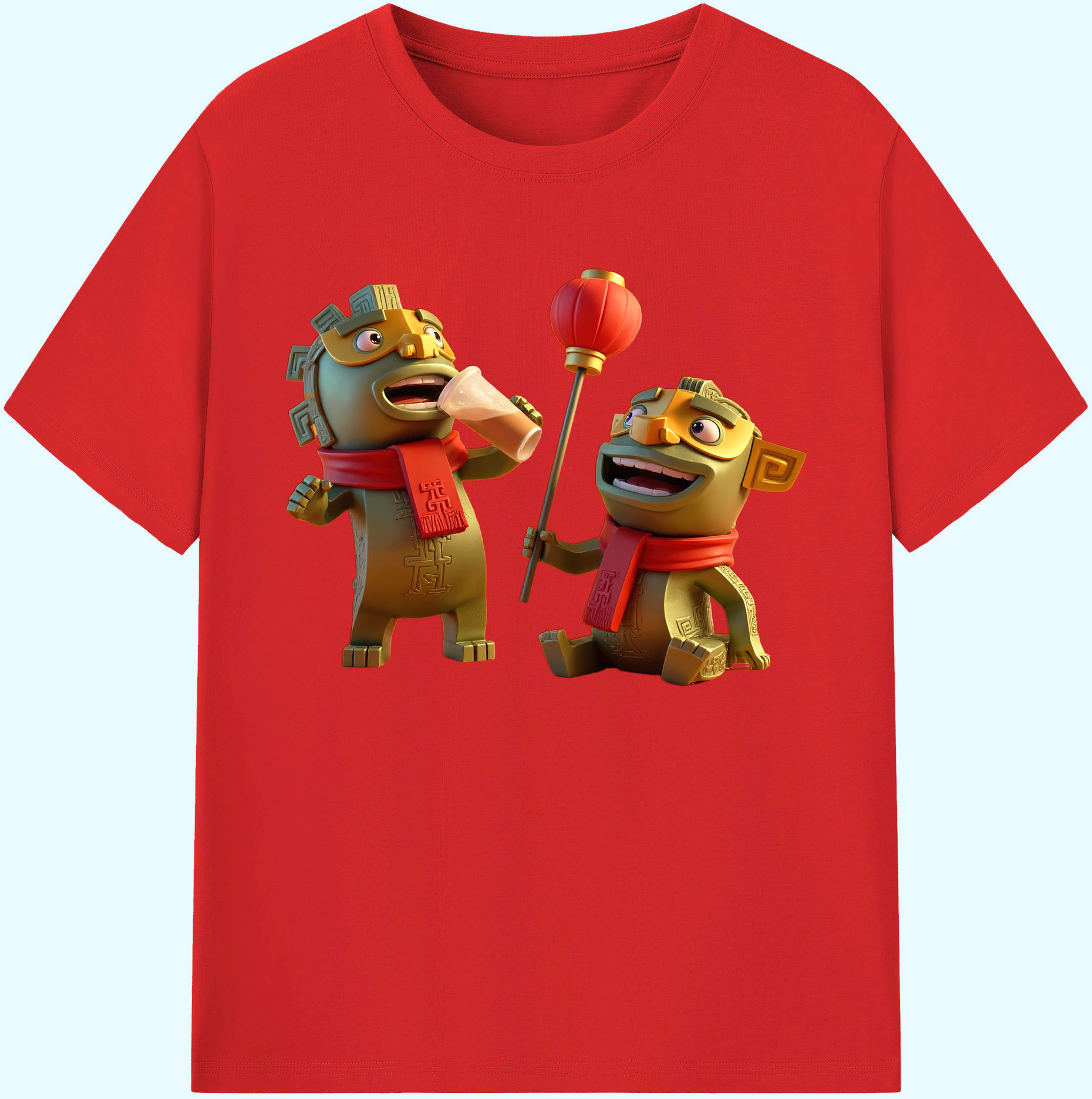 （画像用） Ne Zha 2 ナタ 魔童の大暴れ 綿100％ メンズ半袖Tシャツ｜肌触りやわらか＆通気性