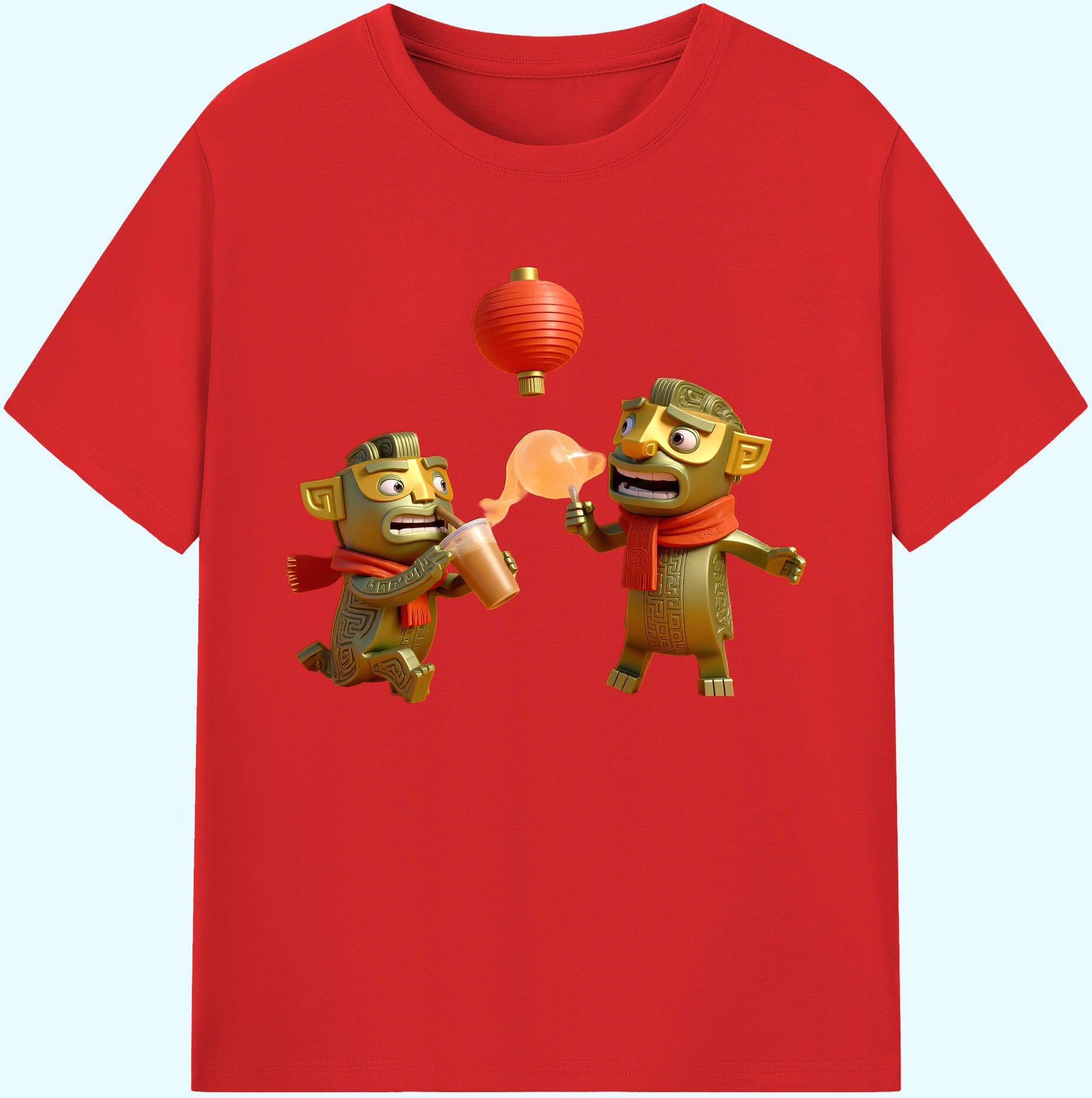 （画像用） Ne Zha 2 ナタ 魔童の大暴れ 綿100％ メンズ半袖Tシャツ｜肌触りやわらか＆通気性