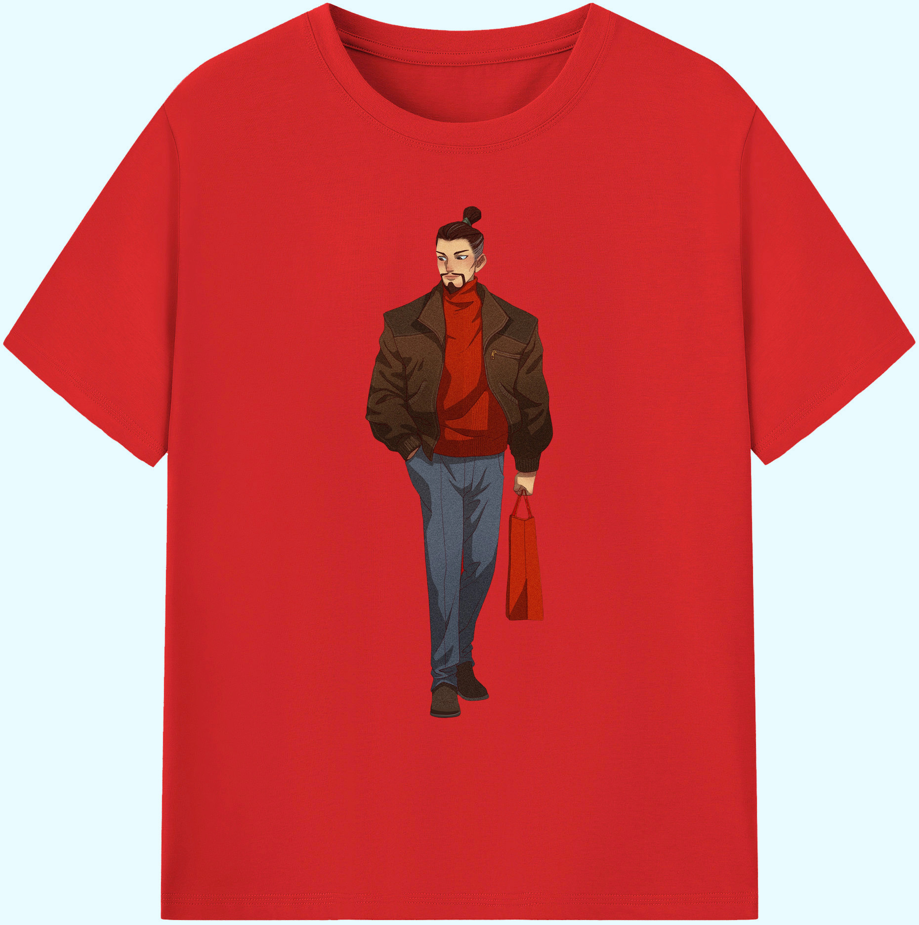 （画像用） Ne Zha 2 ナタ 魔童の大暴れ 綿100％ メンズ半袖Tシャツ｜肌触りやわらか＆通気性