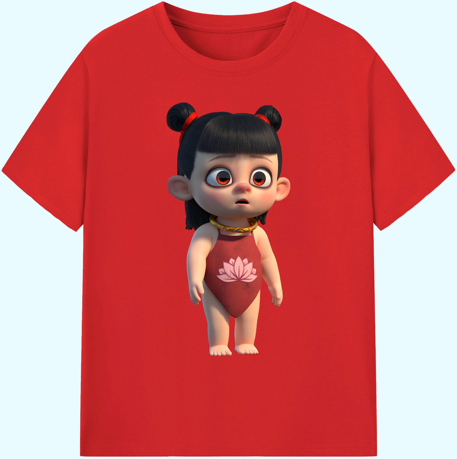 （画像用） Ne Zha 2 ナタ 魔童の大暴れ 綿100％ メンズ半袖Tシャツ｜肌触りやわらか＆通気性