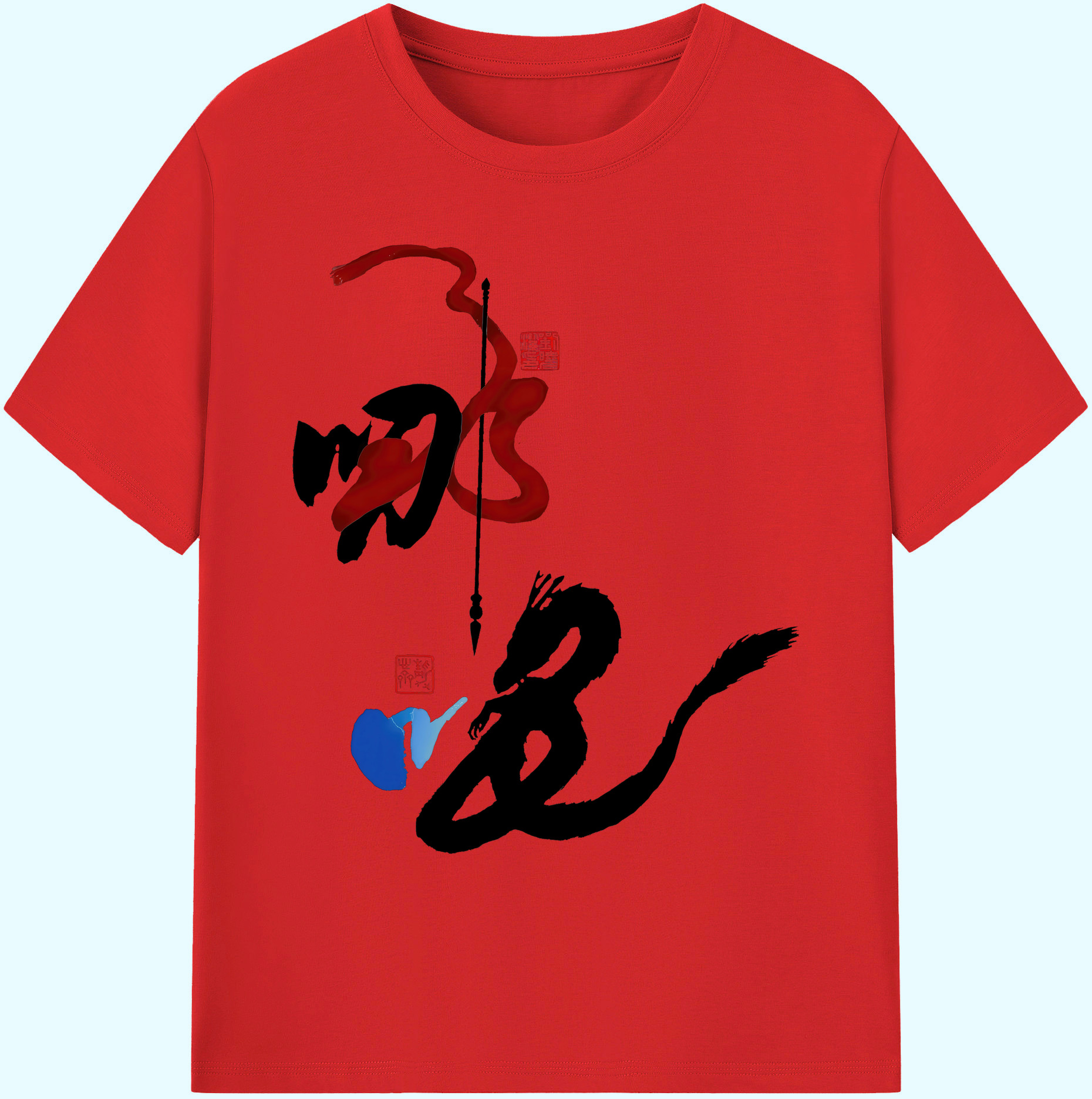 （画像用） Ne Zha 2 ナタ 魔童の大暴れ 綿100％ メンズ半袖Tシャツ｜肌触りやわらか＆通気性