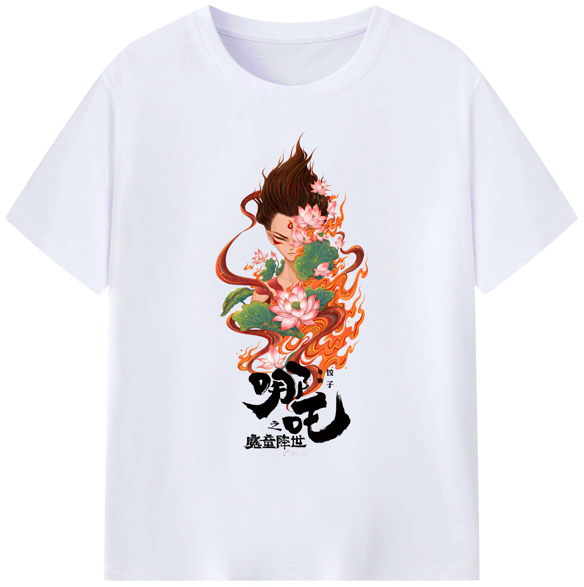 （画像用） Ne Zha 2 ナタ 魔童の大暴れ 綿100％ メンズ半袖Tシャツ｜肌触りやわらか＆通気性