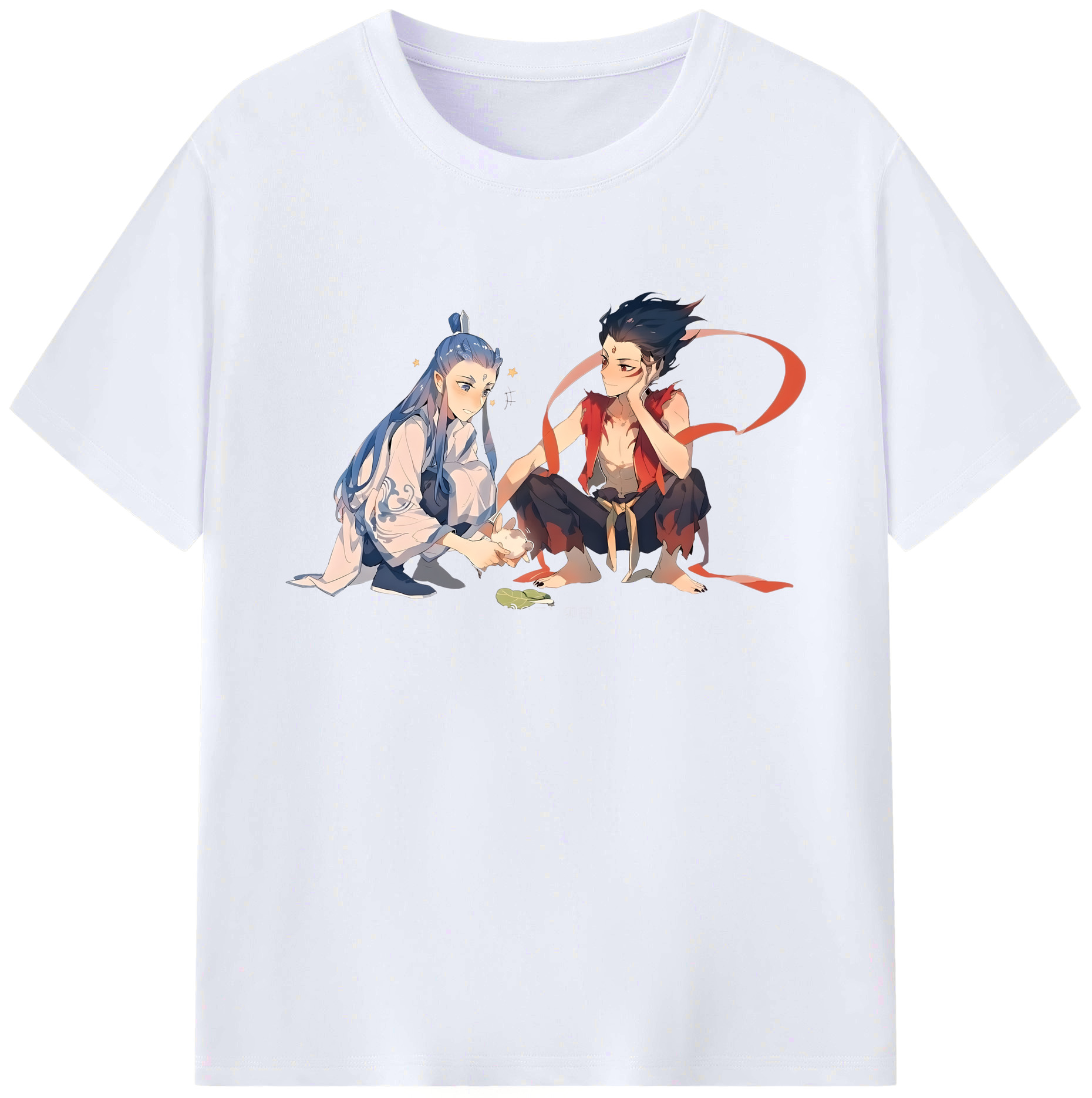 （画像用） Ne Zha 2 ナタ 魔童の大暴れ 綿100％ メンズ半袖Tシャツ｜肌触りやわらか＆通気性