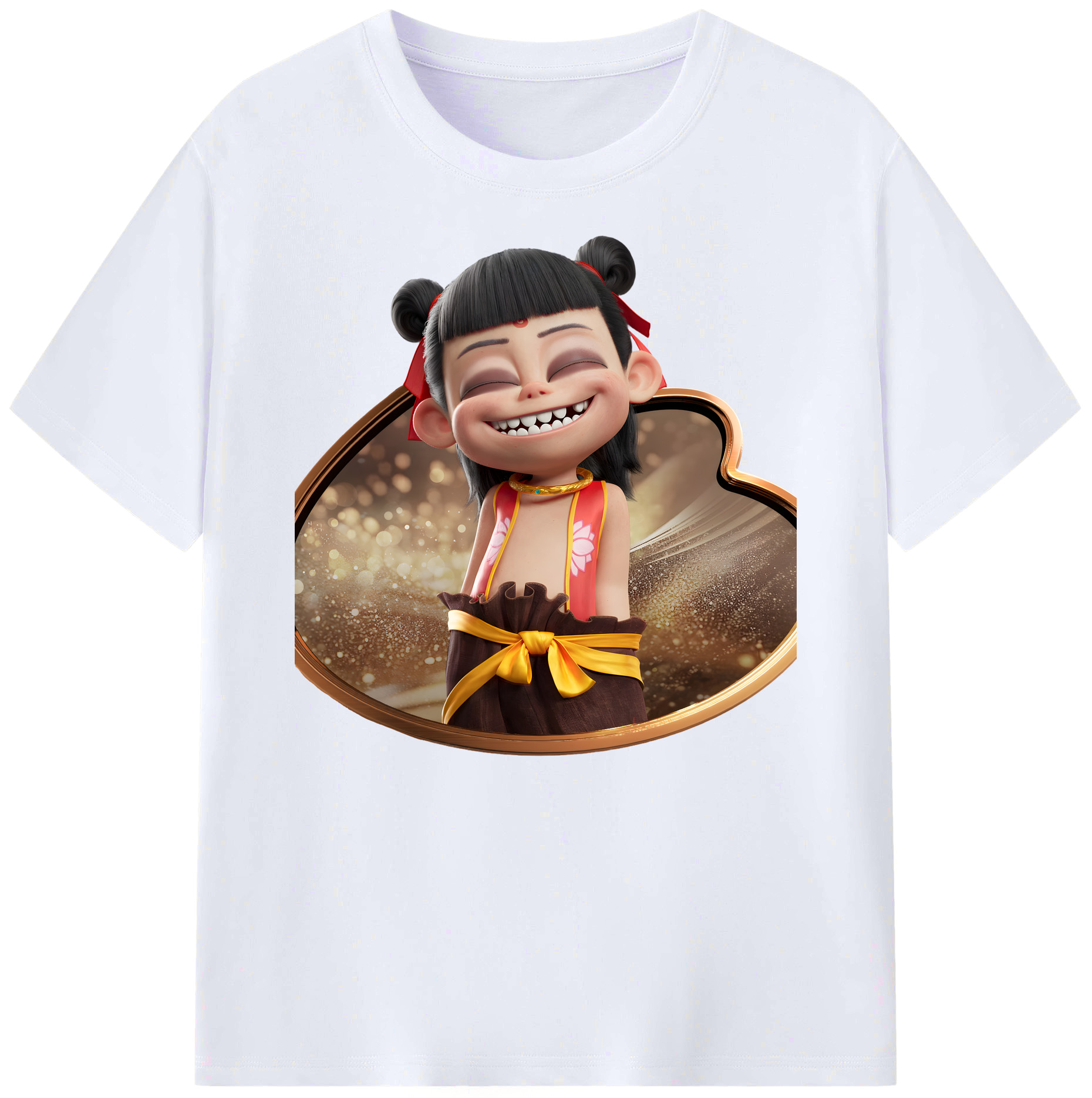 （画像用） Ne Zha 2 ナタ 魔童の大暴れ 綿100％ メンズ半袖Tシャツ｜肌触りやわらか＆通気性