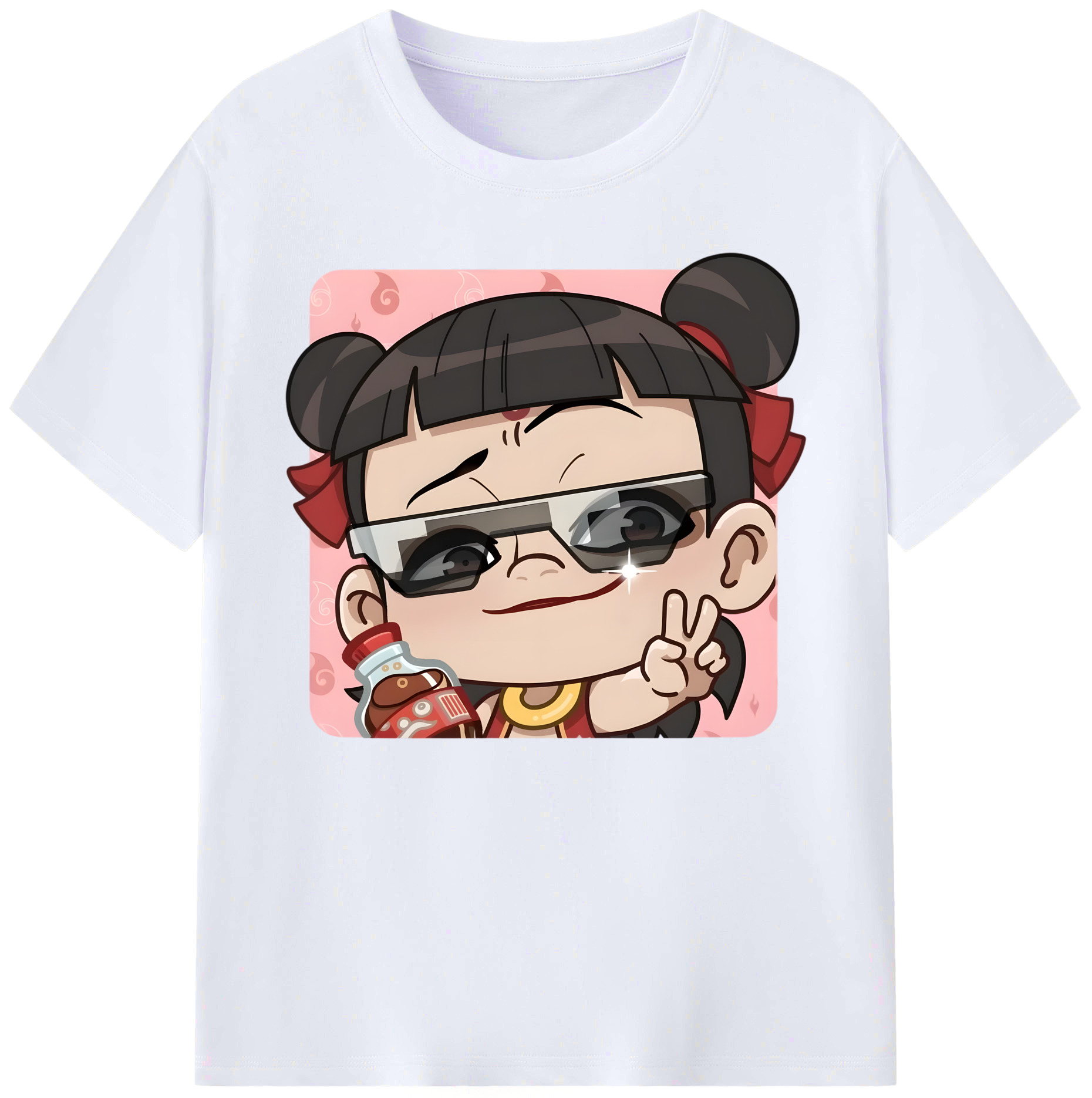 （画像用） Ne Zha 2 ナタ 魔童の大暴れ 綿100％ メンズ半袖Tシャツ｜肌触りやわらか＆通気性