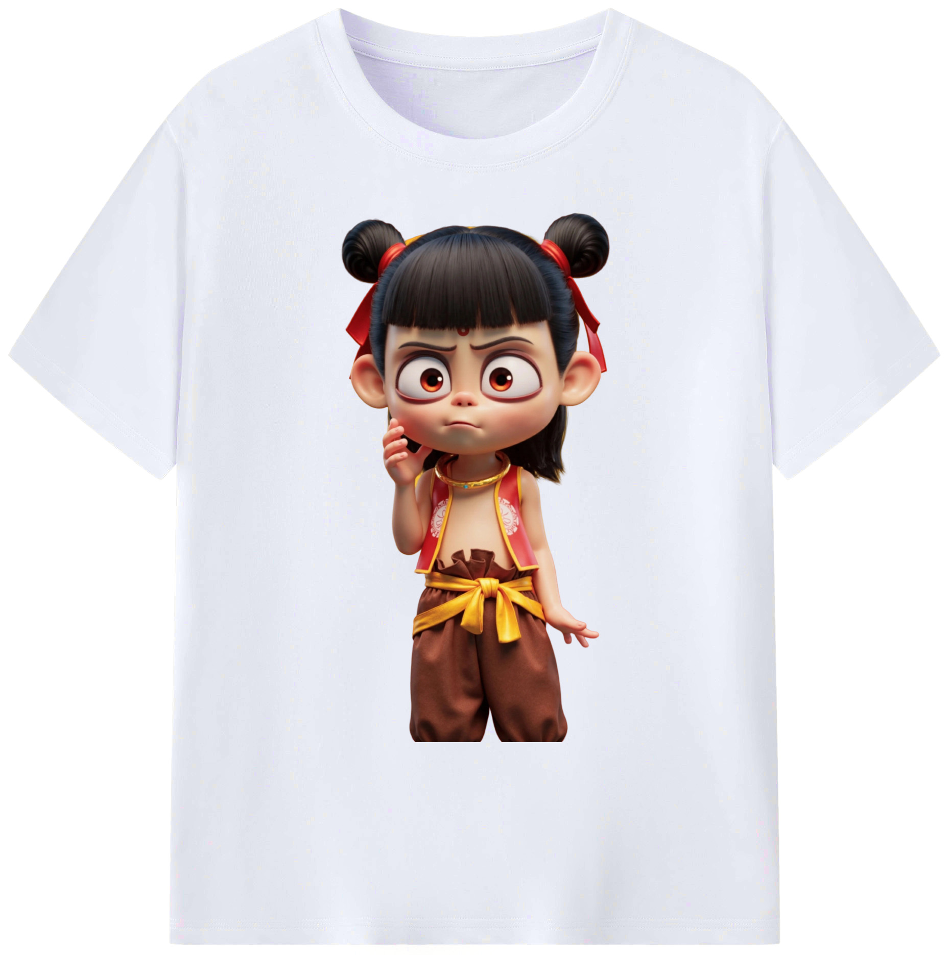 （画像用） Ne Zha 2 ナタ 魔童の大暴れ 綿100％ メンズ半袖Tシャツ｜肌触りやわらか＆通気性