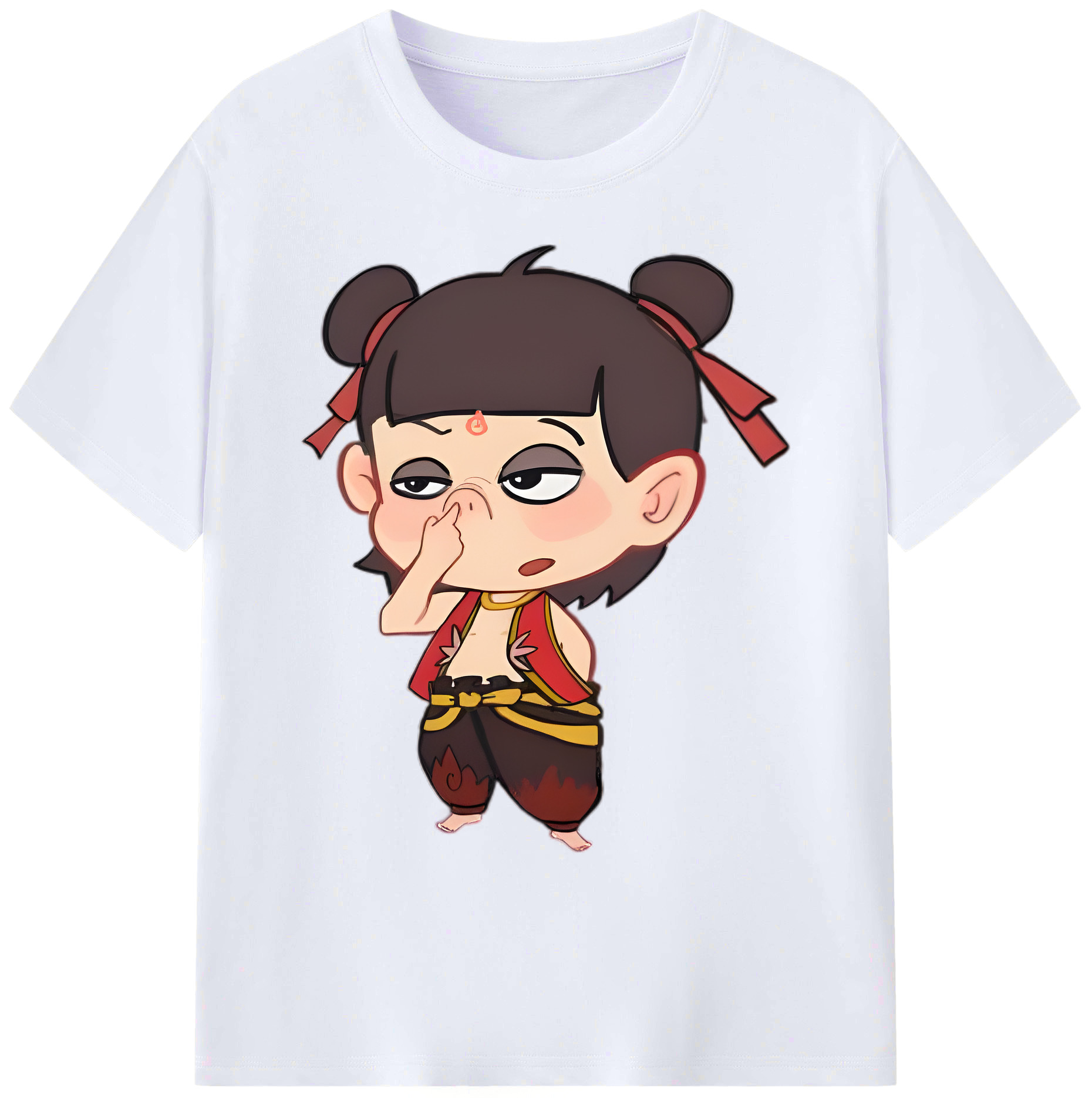 （画像用） Ne Zha 2 ナタ 魔童の大暴れ 綿100％ メンズ半袖Tシャツ｜肌触りやわらか＆通気性