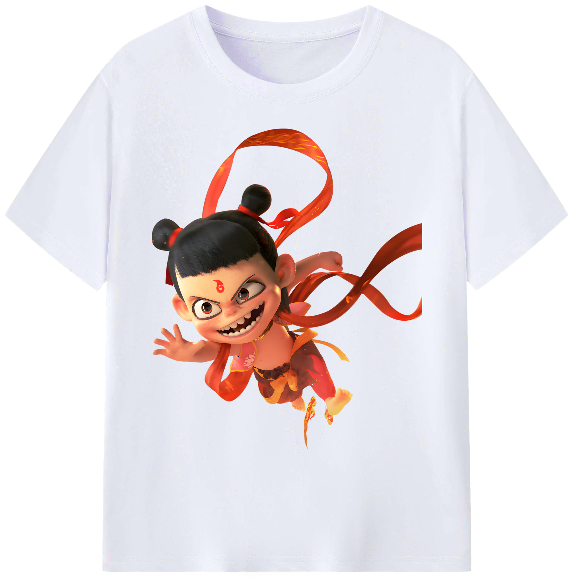 （画像用） Ne Zha 2 ナタ 魔童の大暴れ 綿100％ メンズ半袖Tシャツ｜肌触りやわらか＆通気性