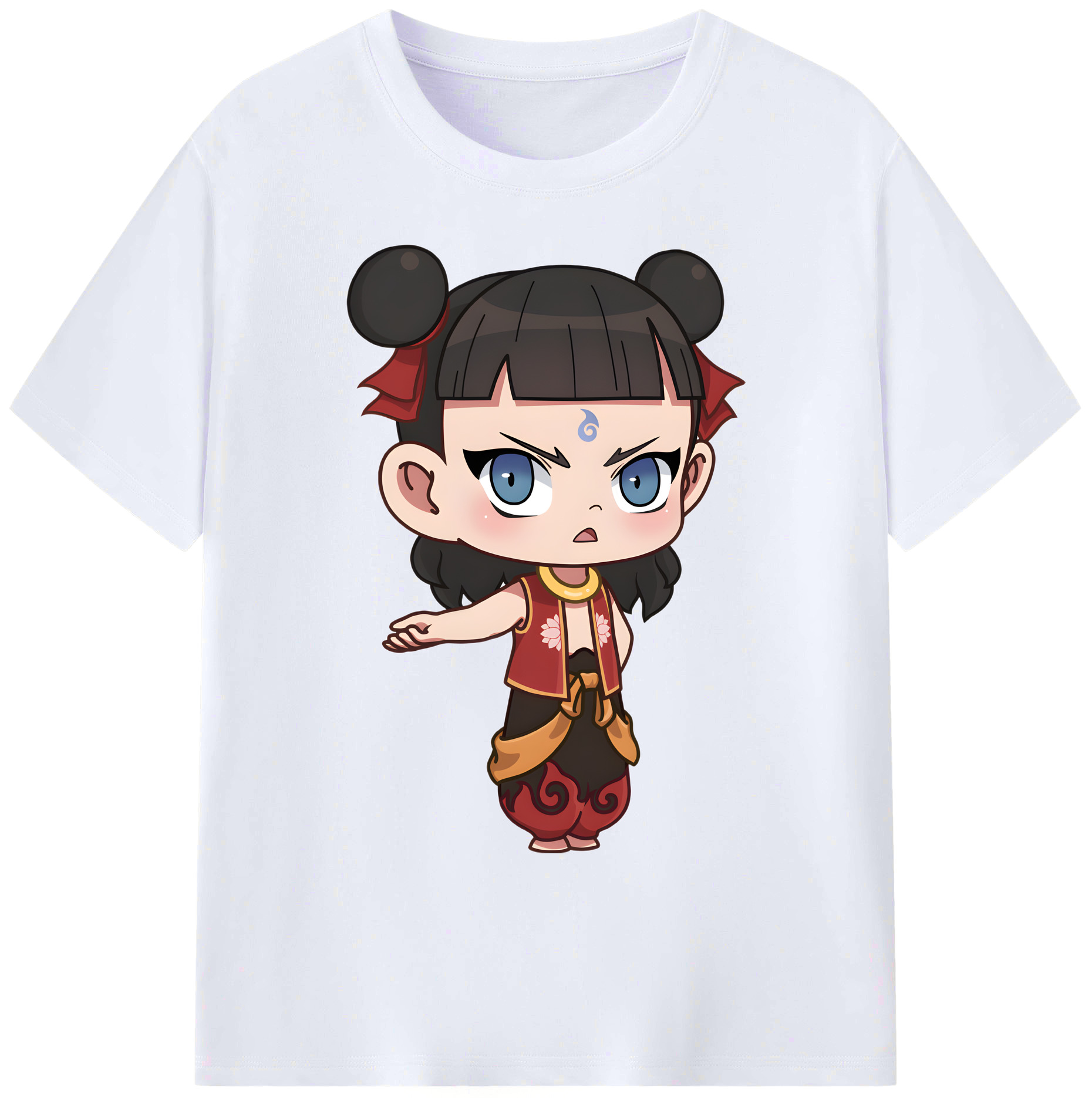 （画像用） Ne Zha 2 ナタ 魔童の大暴れ 綿100％ メンズ半袖Tシャツ｜肌触りやわらか＆通気性