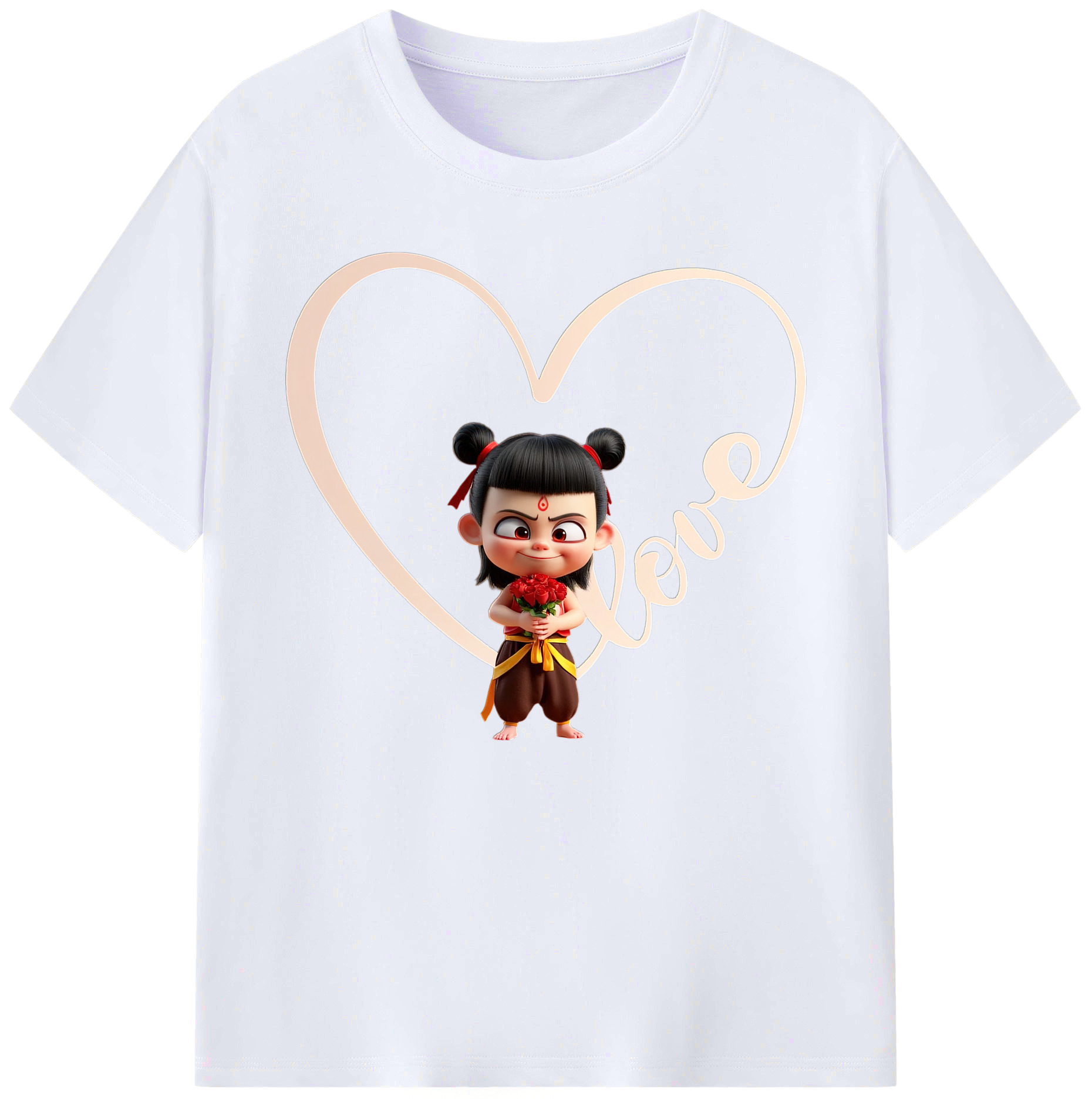 （画像用） Ne Zha 2 ナタ 魔童の大暴れ 綿100％ メンズ半袖Tシャツ｜肌触りやわらか＆通気性