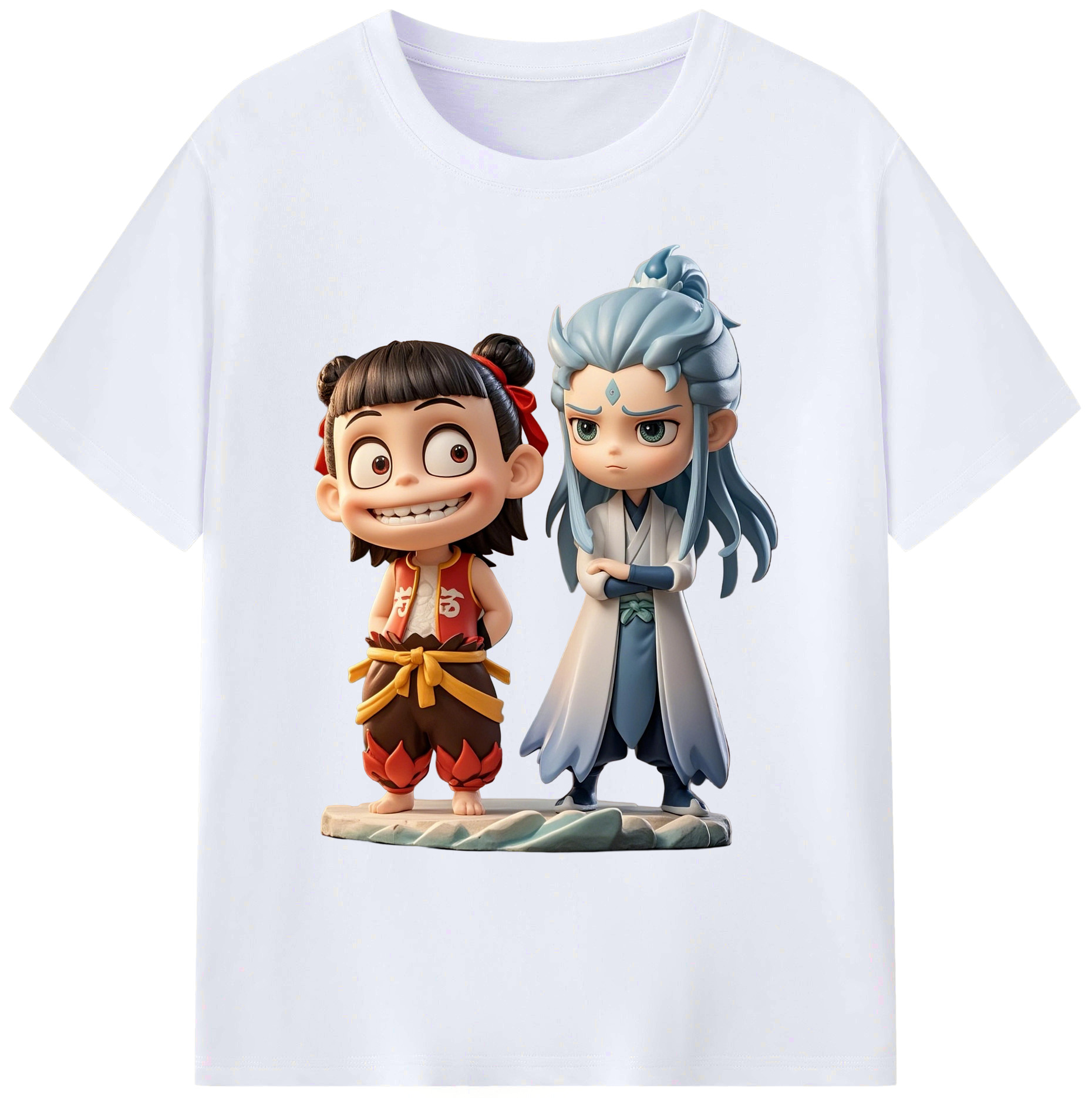 （画像用） Ne Zha 2 ナタ 魔童の大暴れ 綿100％ メンズ半袖Tシャツ｜肌触りやわらか＆通気性