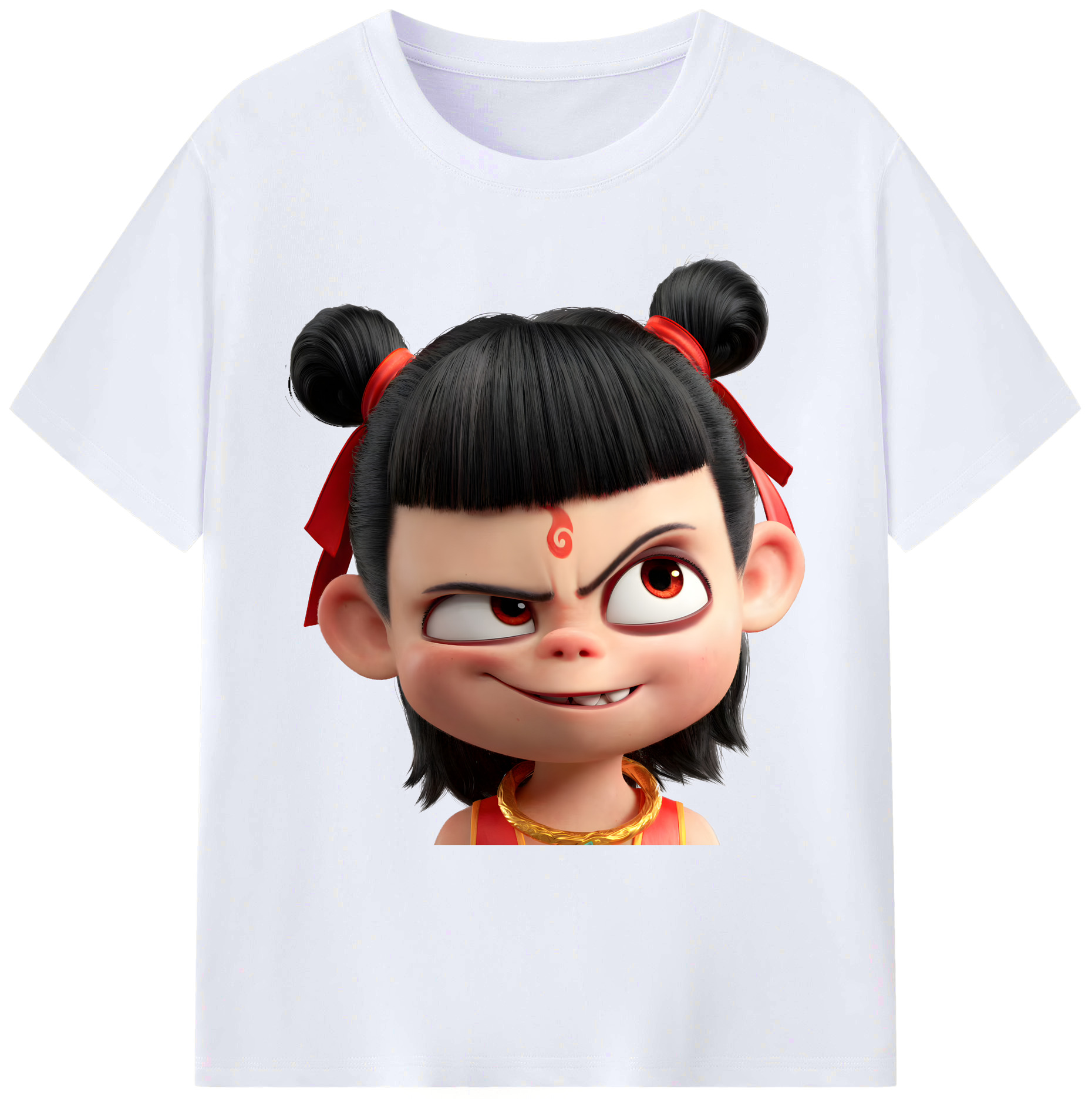 （画像用） Ne Zha 2 ナタ 魔童の大暴れ 綿100％ メンズ半袖Tシャツ｜肌触りやわらか＆通気性