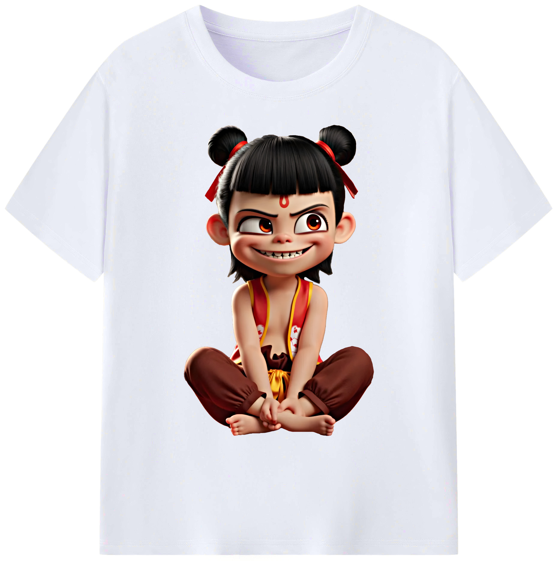 （画像用） Ne Zha 2 ナタ 魔童の大暴れ 綿100％ メンズ半袖Tシャツ｜肌触りやわらか＆通気性