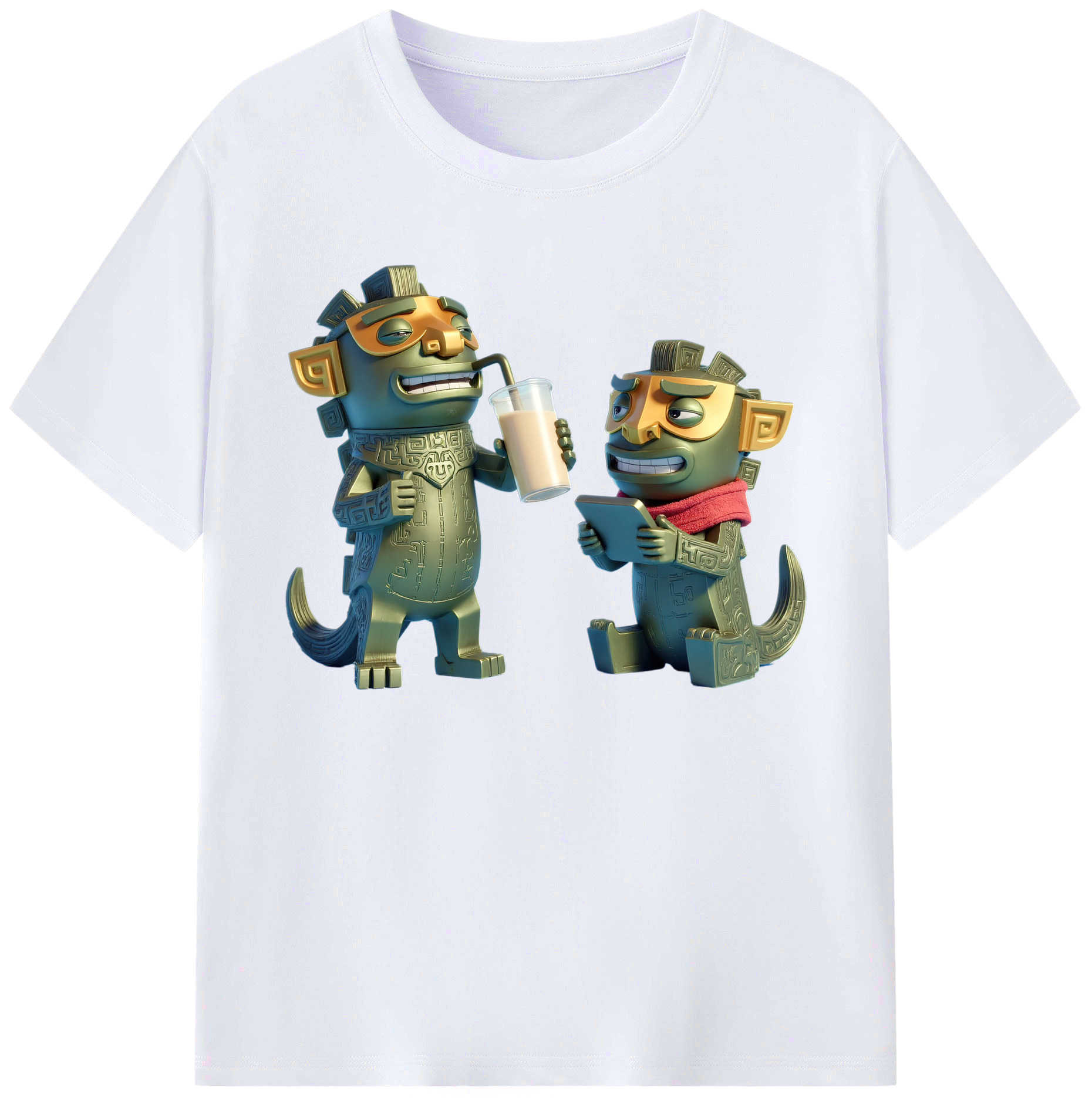 （画像用） Ne Zha 2 ナタ 魔童の大暴れ 綿100％ メンズ半袖Tシャツ｜肌触りやわらか＆通気性