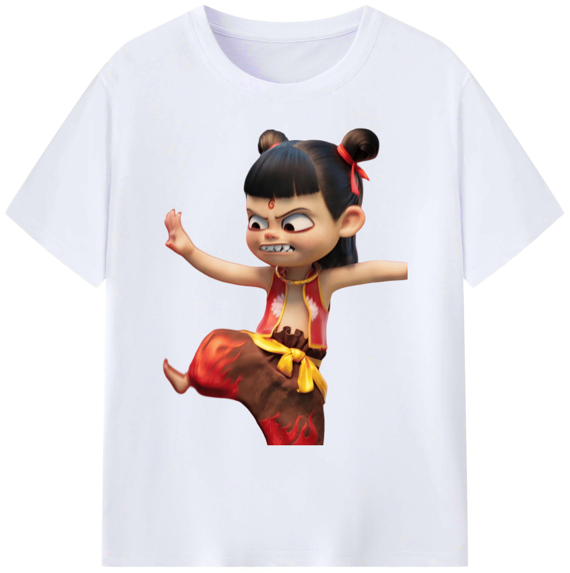 （画像用） Ne Zha 2 ナタ 魔童の大暴れ 綿100％ メンズ半袖Tシャツ｜肌触りやわらか＆通気性
