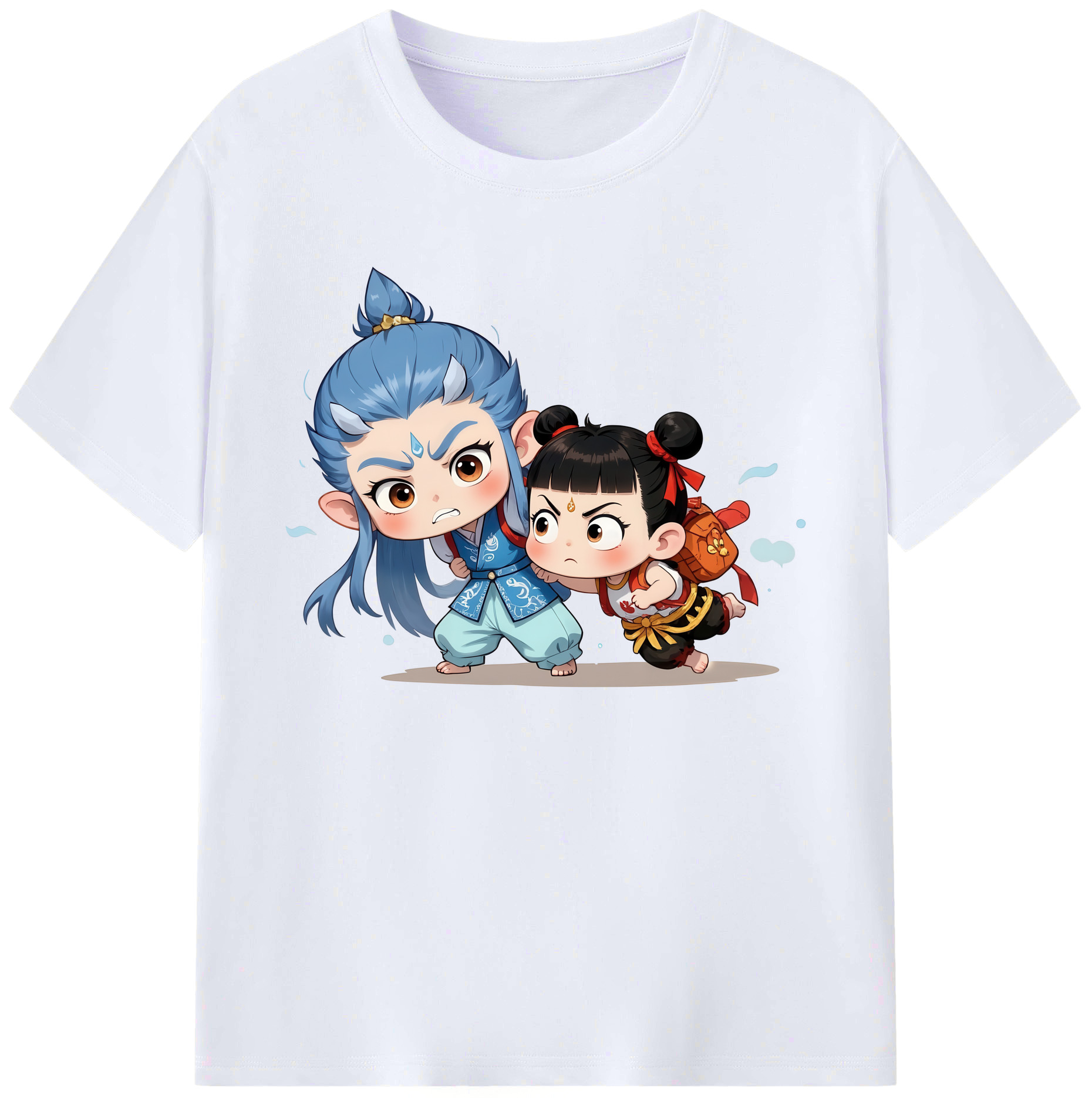 （画像用） Ne Zha 2 ナタ 魔童の大暴れ 綿100％ メンズ半袖Tシャツ｜肌触りやわらか＆通気性