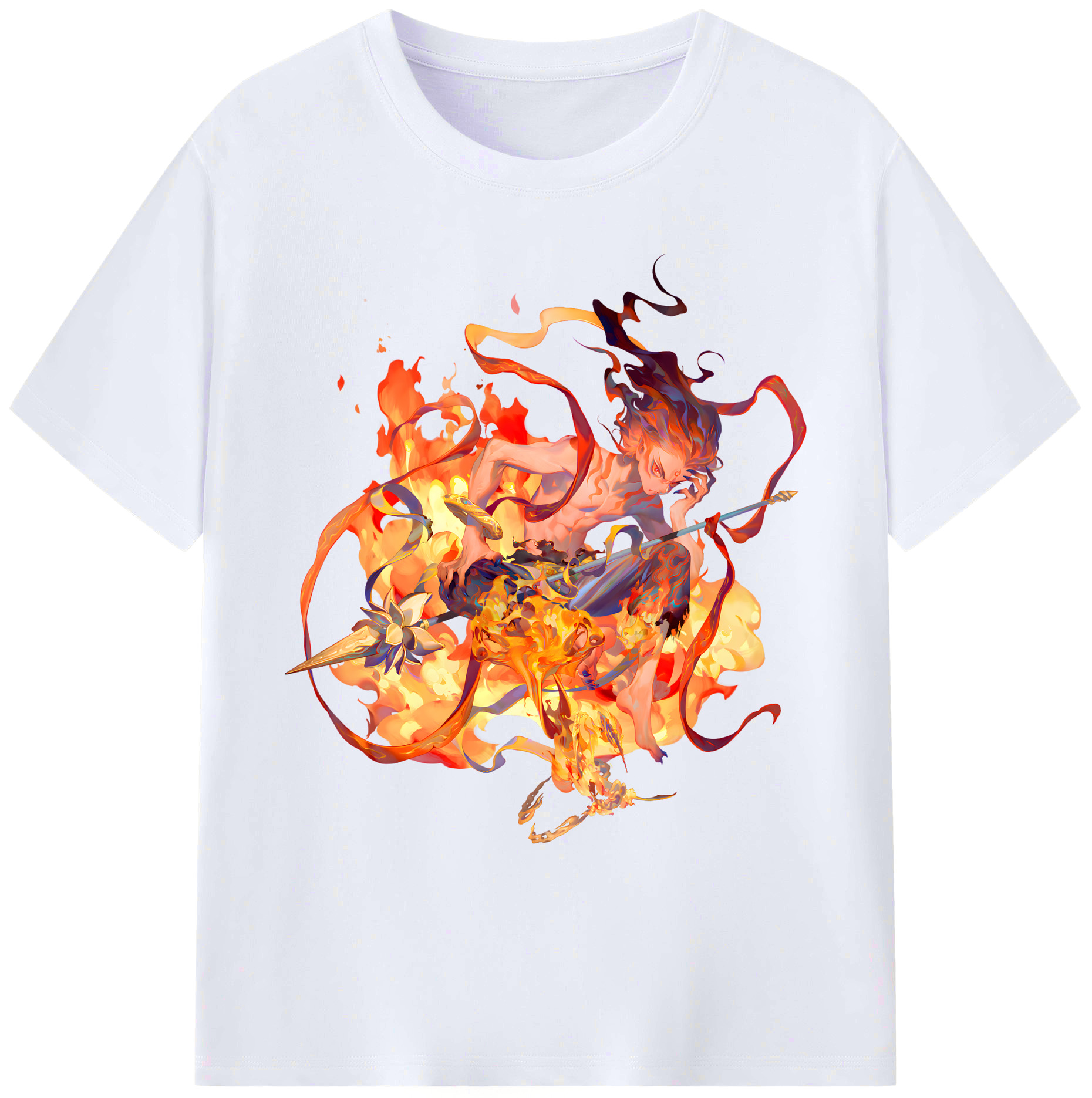 （画像用） Ne Zha 2 ナタ 魔童の大暴れ 綿100％ メンズ半袖Tシャツ｜肌触りやわらか＆通気性