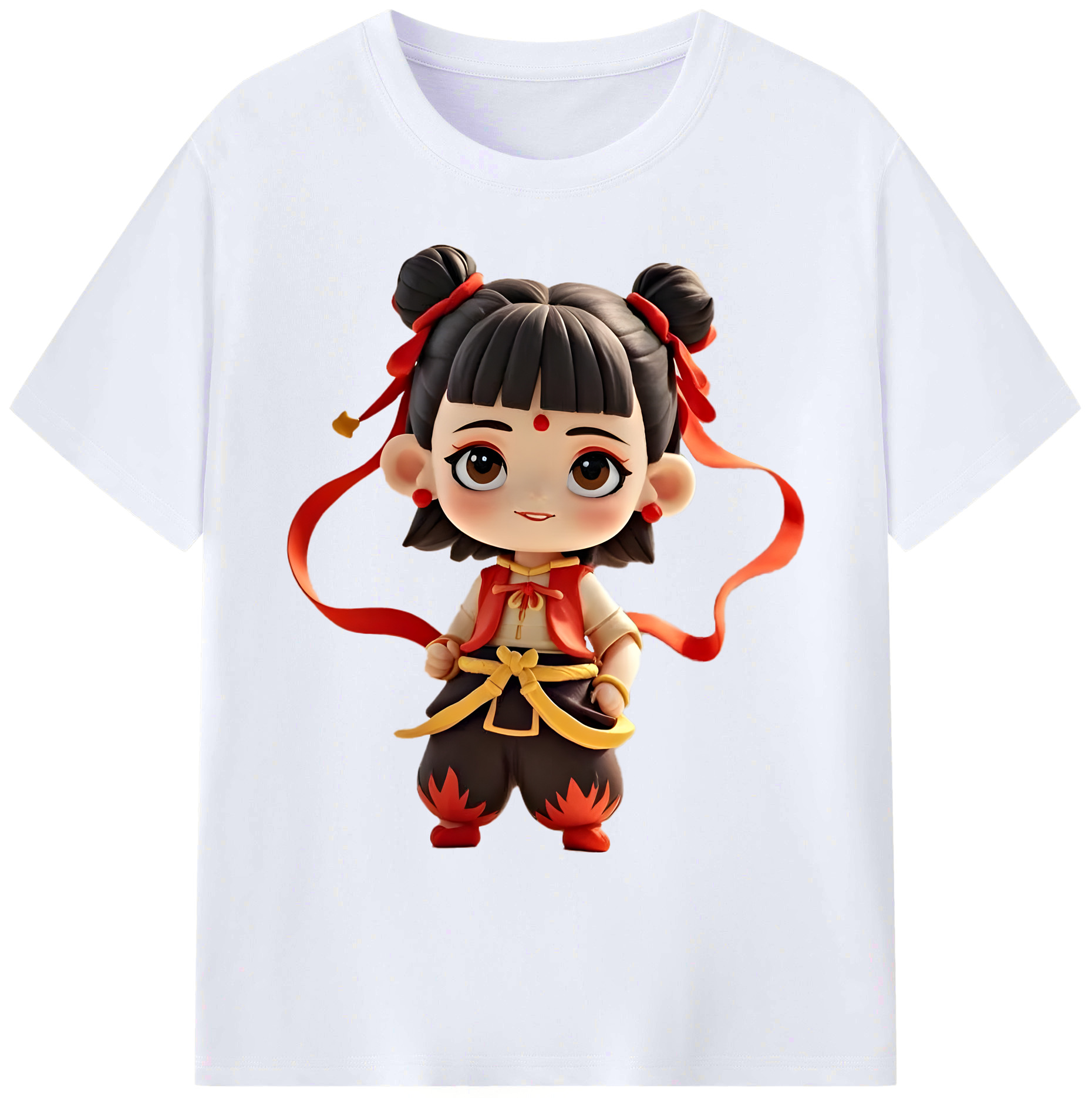 （画像用） Ne Zha 2 ナタ 魔童の大暴れ 綿100％ メンズ半袖Tシャツ｜肌触りやわらか＆通気性