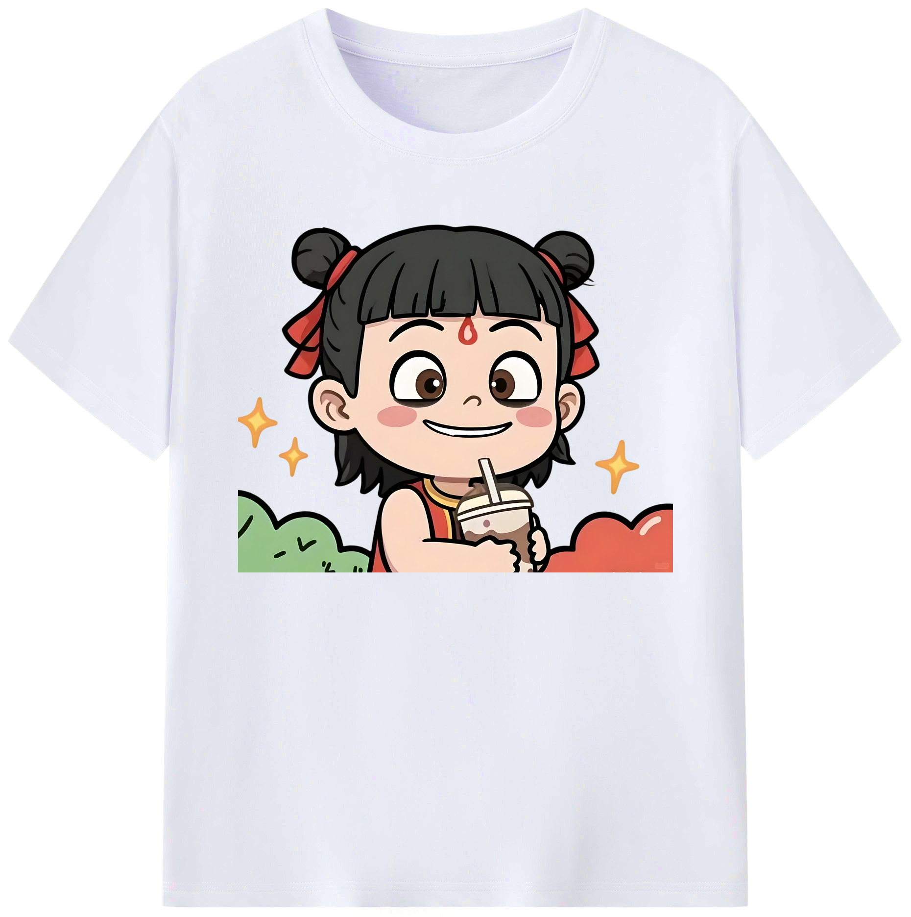 （画像用） Ne Zha 2 ナタ 魔童の大暴れ 綿100％ メンズ半袖Tシャツ｜肌触りやわらか＆通気性
