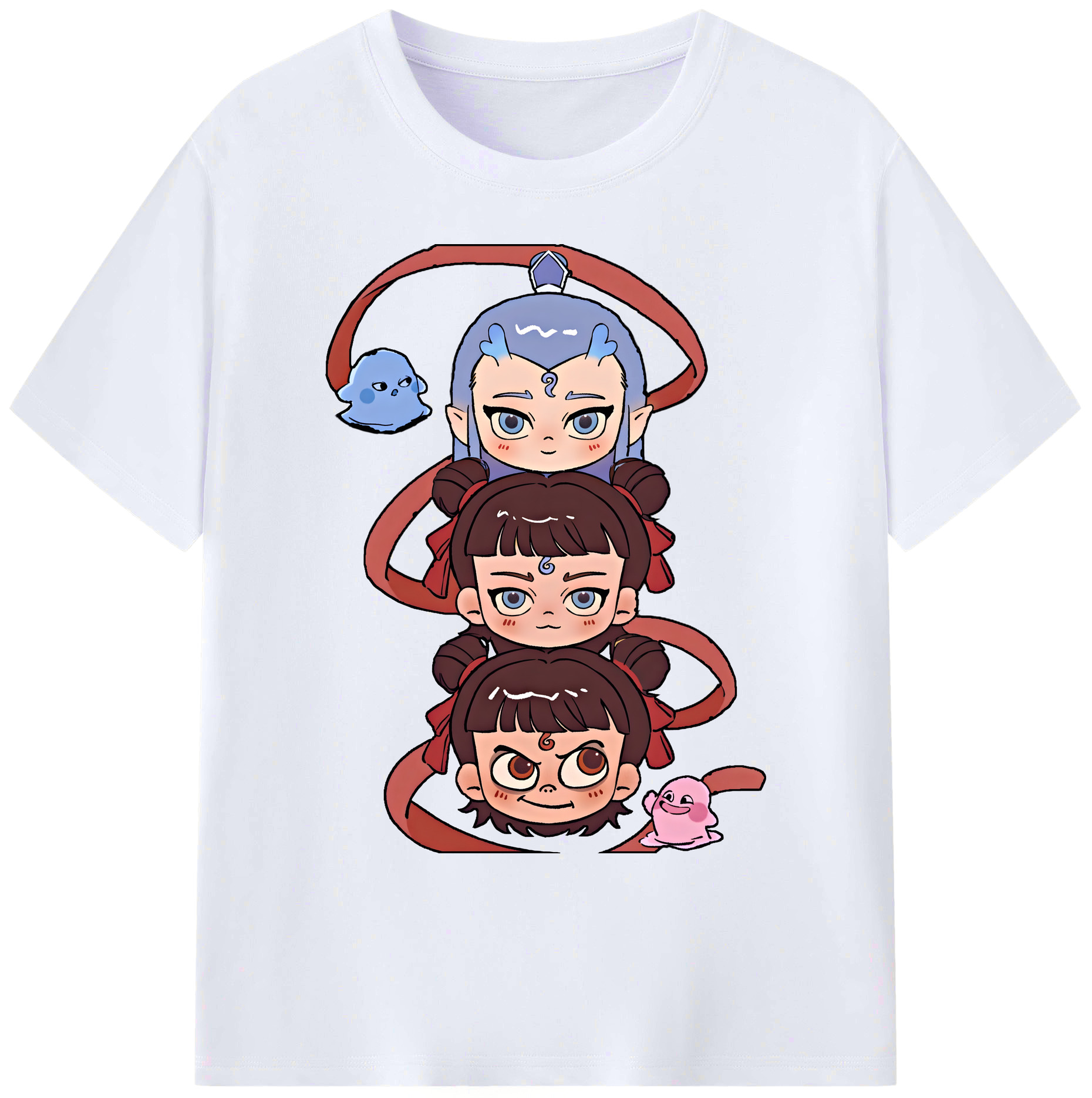（画像用） Ne Zha 2 ナタ 魔童の大暴れ 綿100％ メンズ半袖Tシャツ｜肌触りやわらか＆通気性